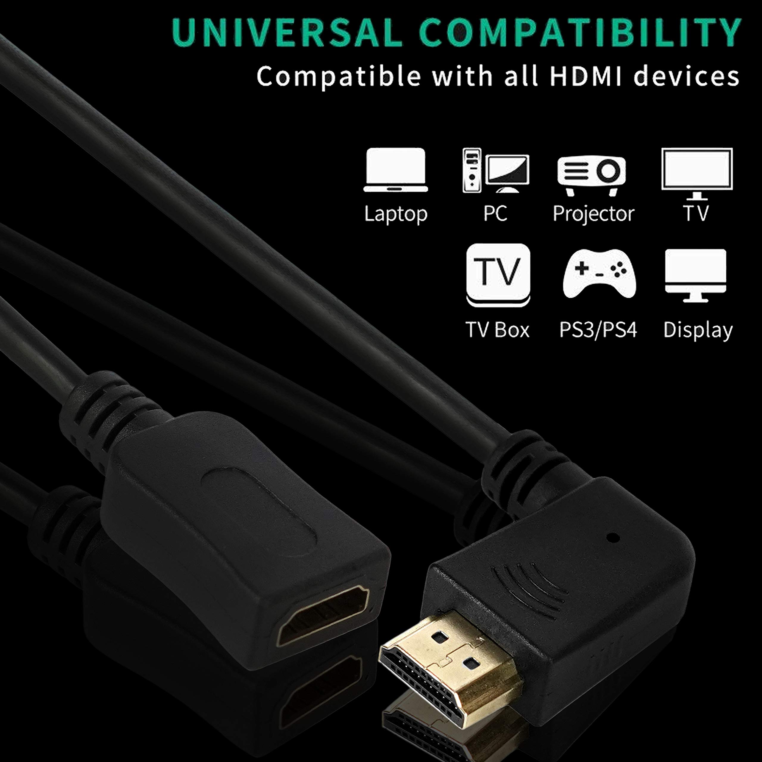 Storite High Speed Gold Plated Right Angle 90 Degree HDMI Male to