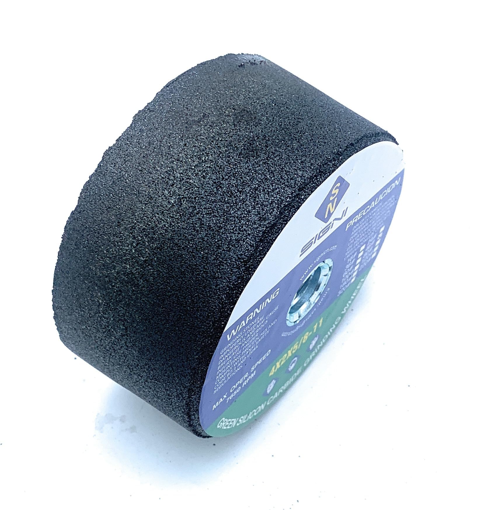 Piedra de afilar verde con rosca para moler granito 4 x 2 x 5/8-11 (1 pieza) (grano 180)