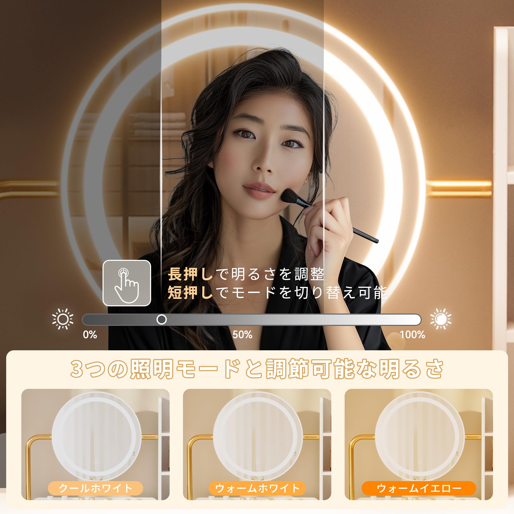 Amazon｜Dowinx ドレッサー コンパクト 化粧台 ドレッサーテーブル