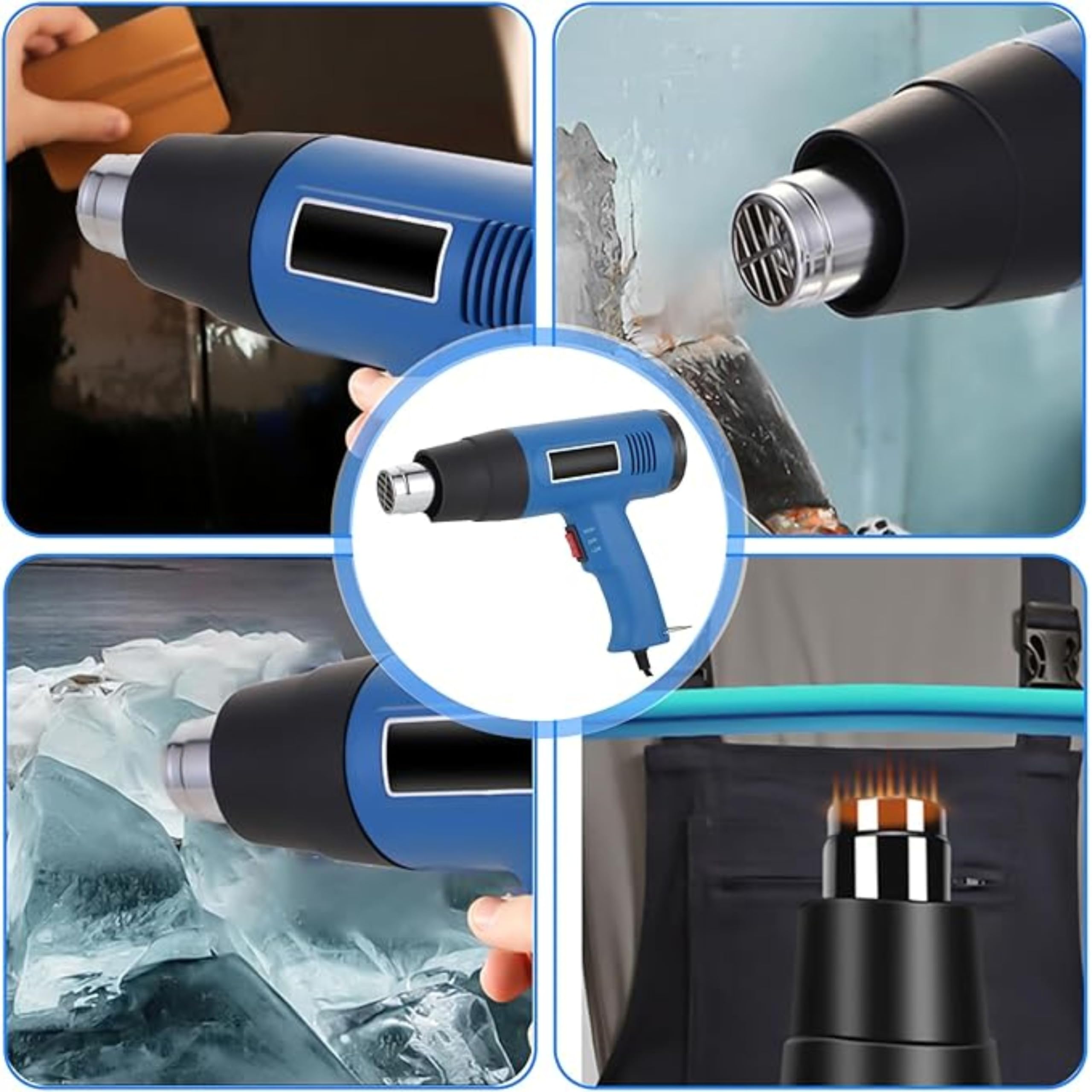 Yasta Pistola Termica Professionale 1800W - Termosoffiatore ad Aria Calda 400°C/600°C con Selettore Doppia Intensità (Min/Max) - Ideale per Cake Design, Lavorazione Isomalto, Sverniciatore Elettrico