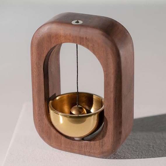 Magnetic Shopkeepers Bell Wood Doorbell Chime for Refrigerator, Room, Porch, Garden, Backyard, Restaurant,Door Chimes When Door Opens Housewarming Gift(Walnut)