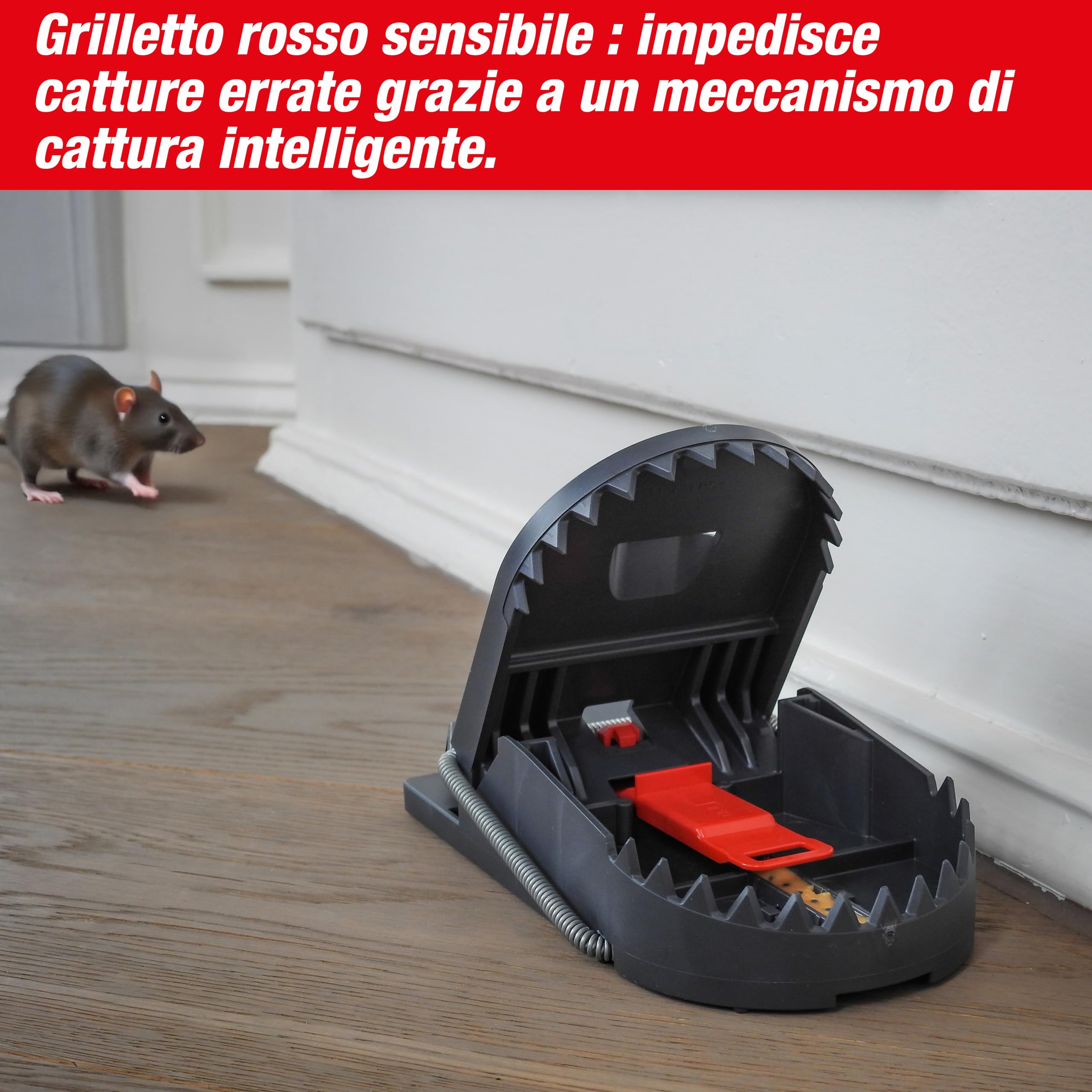 SWISSINNO Trappola per Ratti PRO SuperCat – Trappola Riutilizzabile e Affidabile – Eliminazione Rapida e Precisa – Con Esca al Burro di Arachidi - 2 Trappole