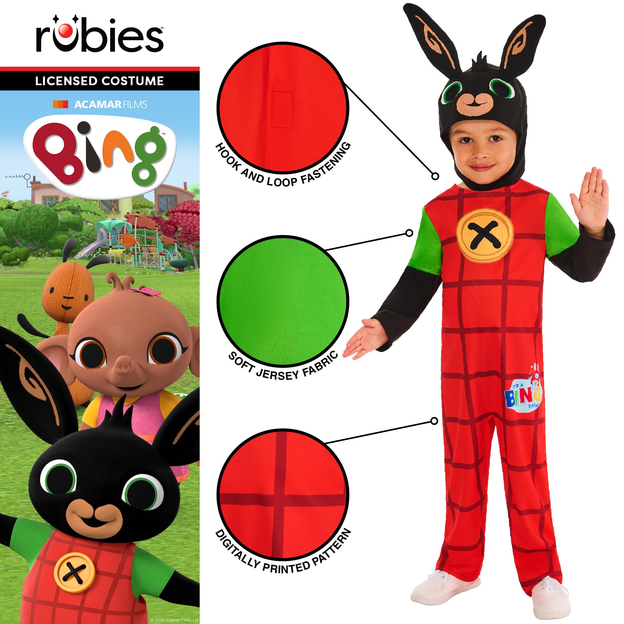 Rubies Official Bing Classic Child Costume, Kids Fancy Dress, Size Ages 12-24 months Halloween, Mulicolour - Image 4
