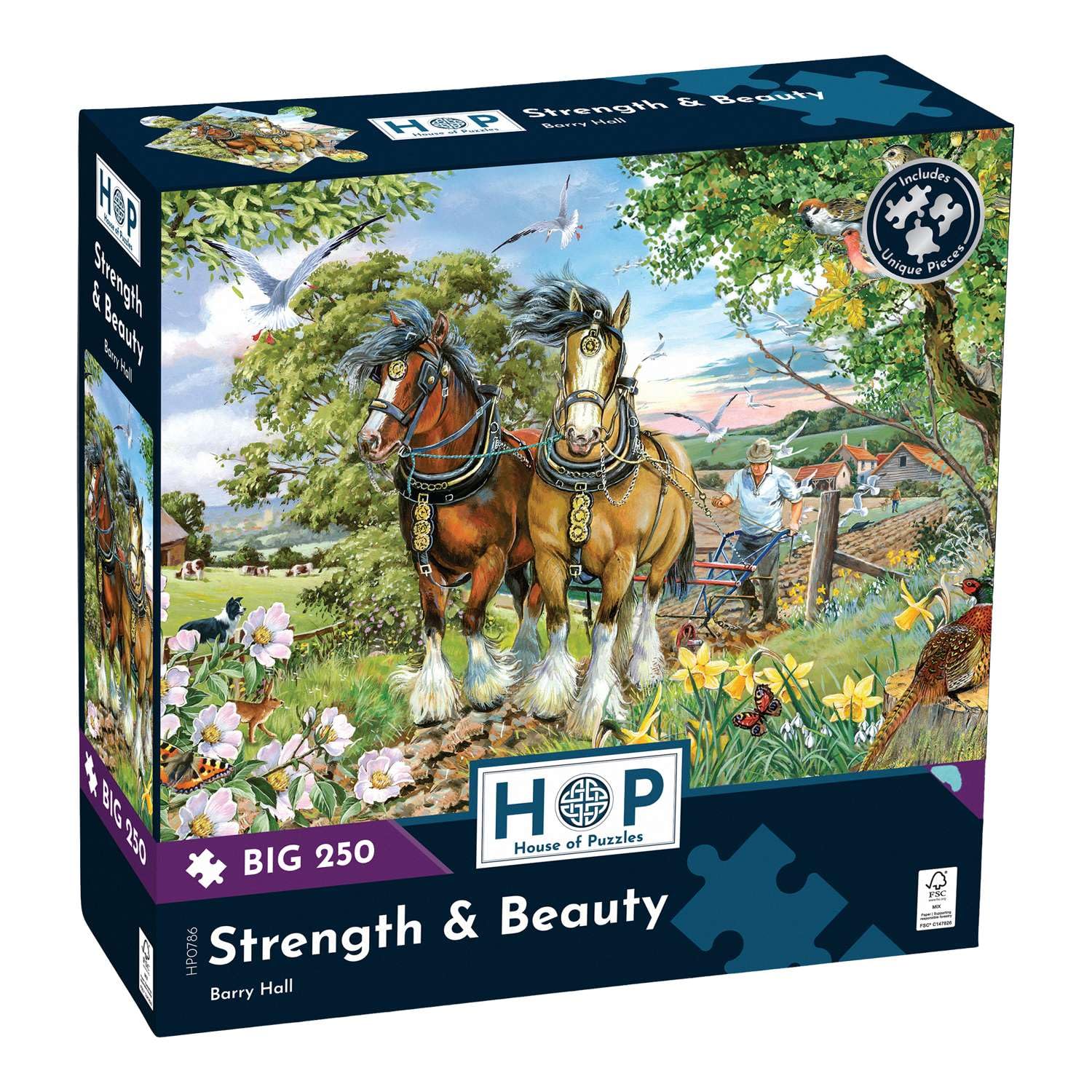 The House of Puzzles Strength & Beauty BIG 250 Puzzle | Horse Themed Jigsaw with Extra Large Pieces | Artist Illustrated Jigsaws for Adults & Kids | Unique Gifts for Puzzling Fans | Fun Family Games โ image 1