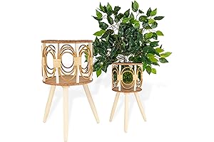 Intricate Rattan Basketry Plant Stands with Agile Legs for Elegant Indoor Greenery Display