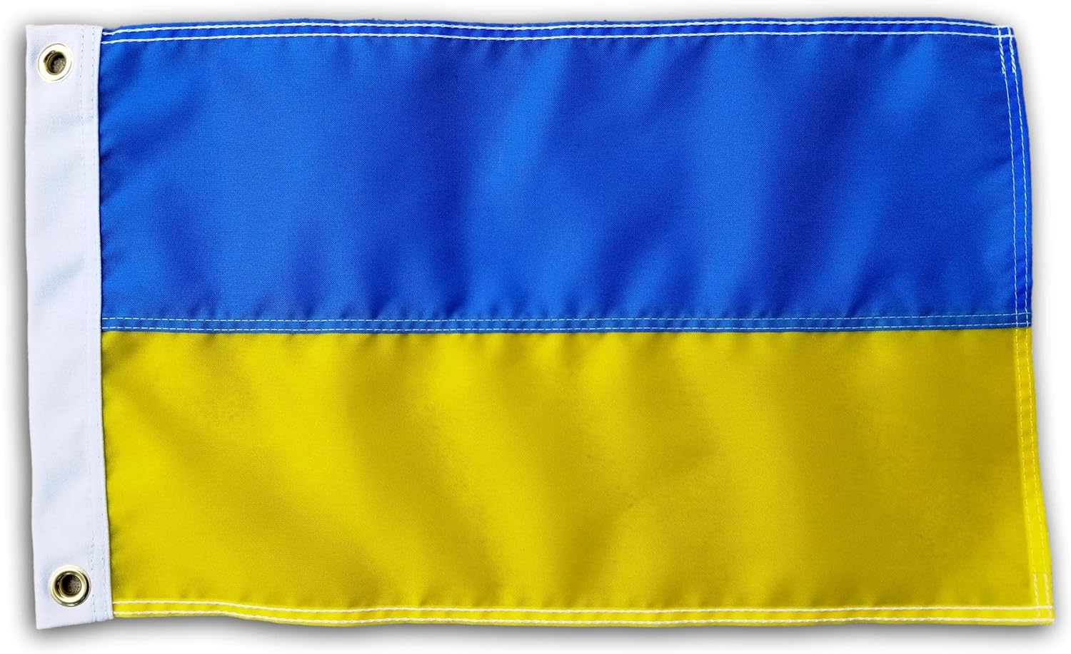 US Flag Factory - 12x18 Inch Ukraine Flag (Sewn Stripes) Outdoor SolarMax Nylon (No Seal) - Premium Quality - 100% Made in America (Grommets)