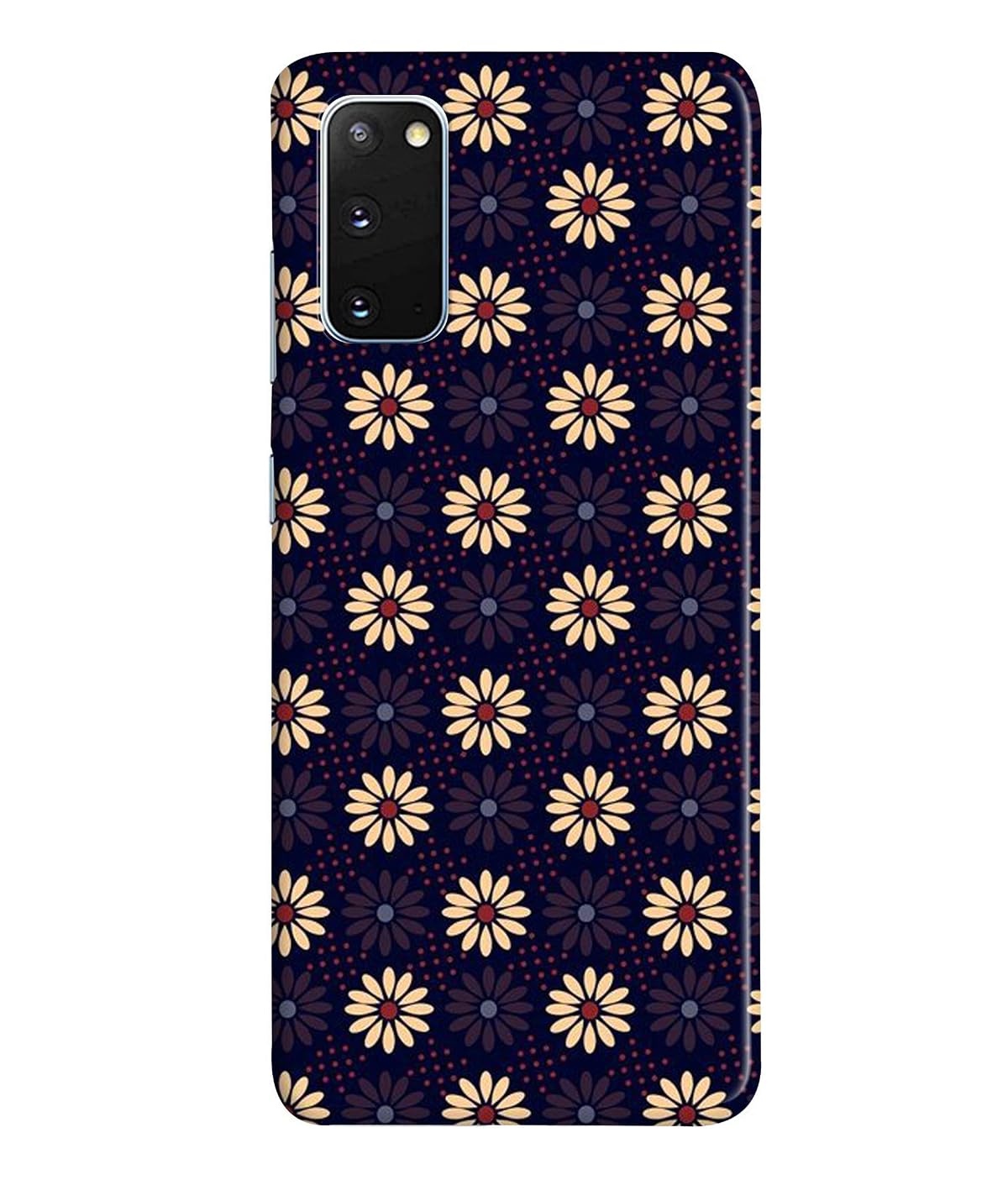 Silence Designer Colourful Brown Flowers Florals Brown Background Printed Back