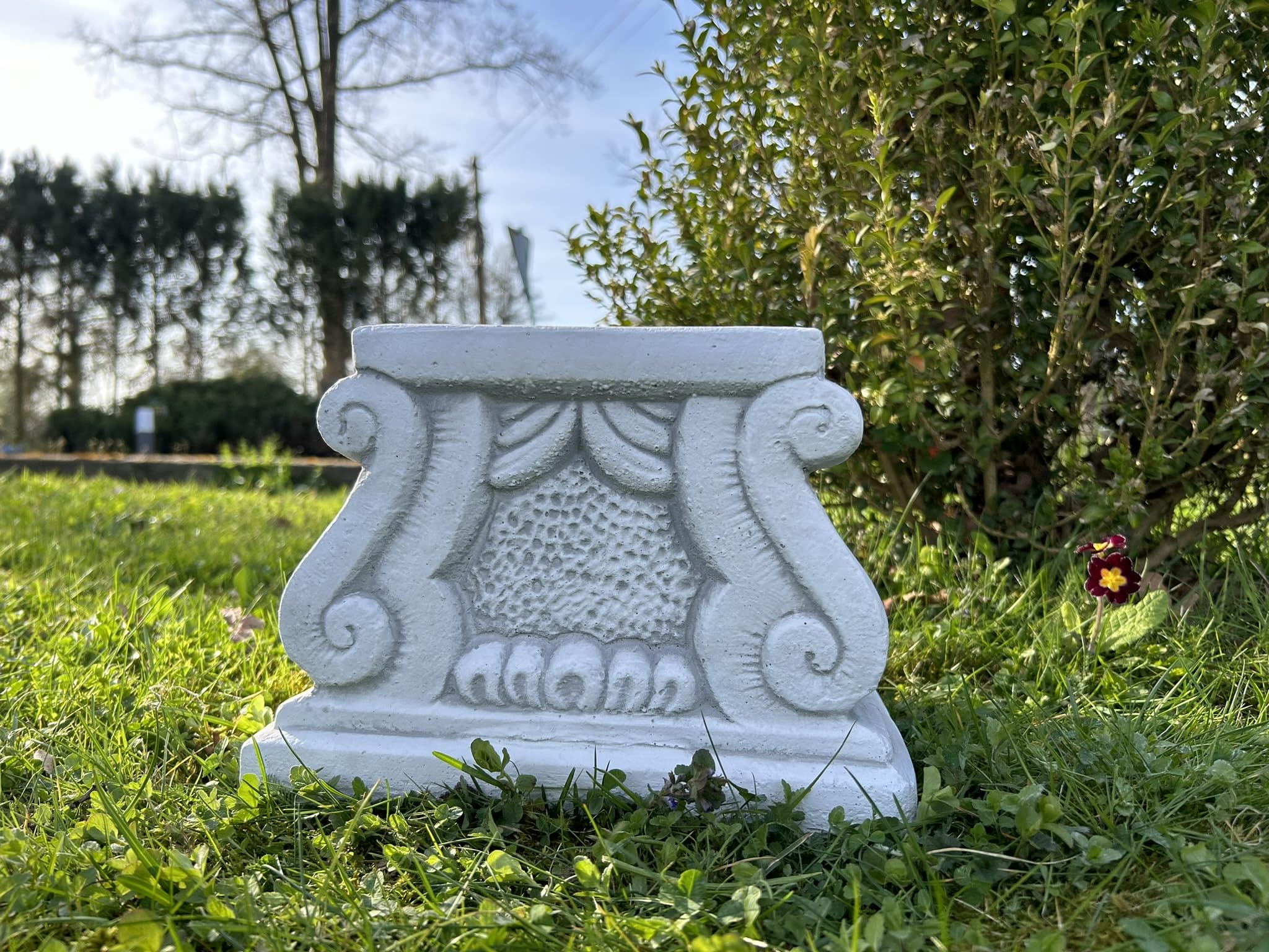 FABRIQ Säule 20 cm – 20 kg Massive Steinguss Säule – Wetterfest – Dekopodest & Blumensäule
