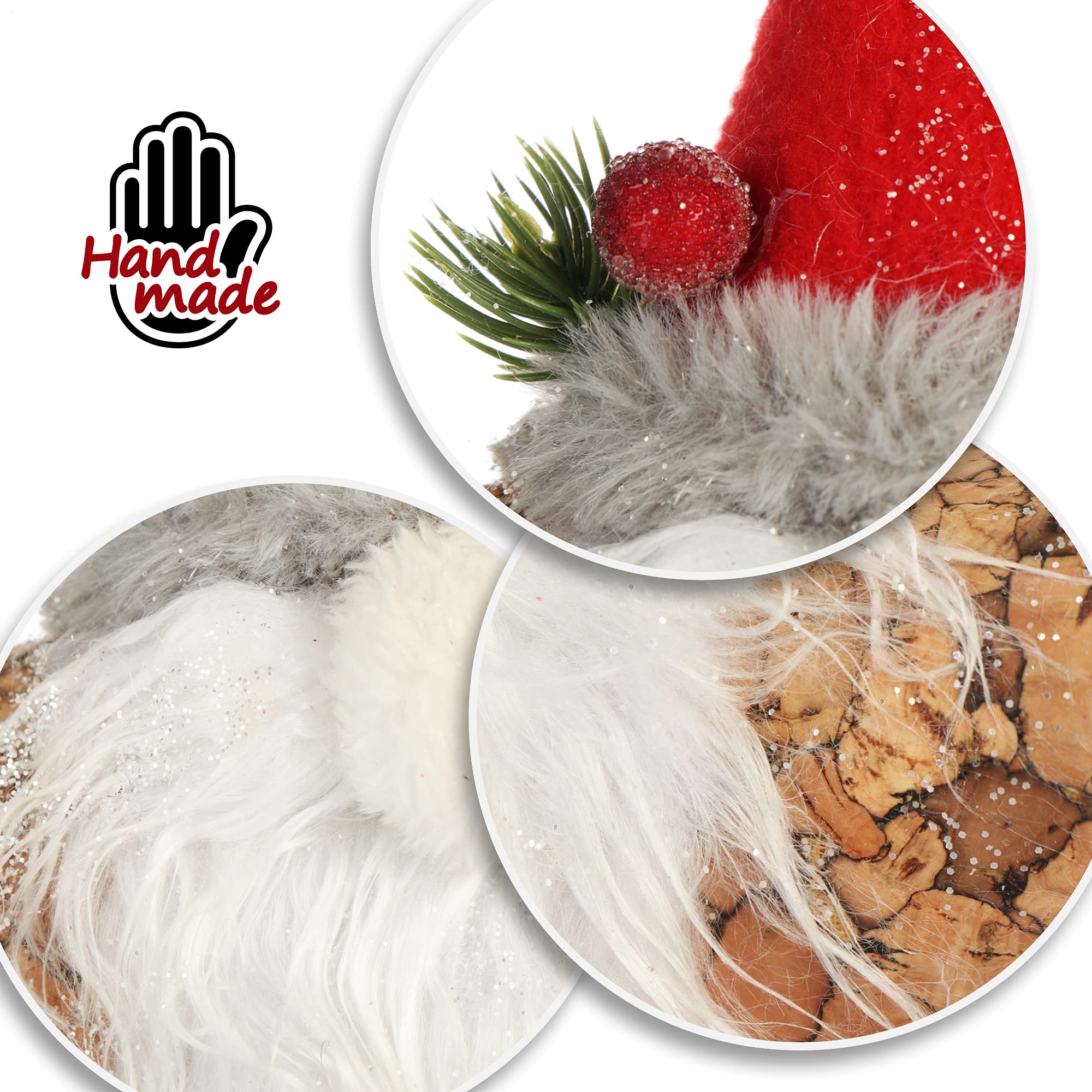 COM-FOUR® Wieszak swiateczny do dekoracji swiatecznych, wieszak na choinke jako element dekoracji zimowej, figurka dekoracyjna jako dekoracja pokoju lub prezent (1 sztuka - gwiazda 23cm + Mikolaj)