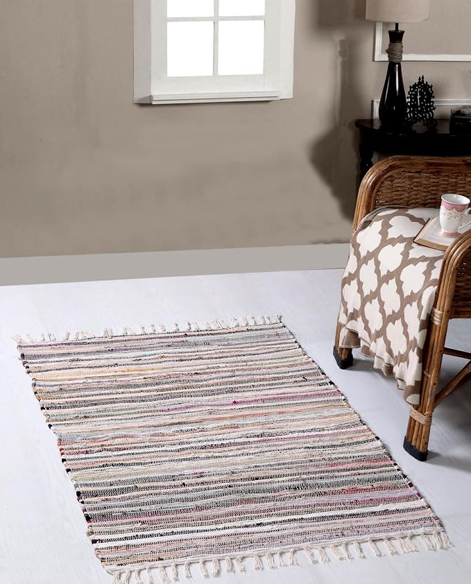 Rag Rug 60x90 cm Hand Made GoodWeave Certified
