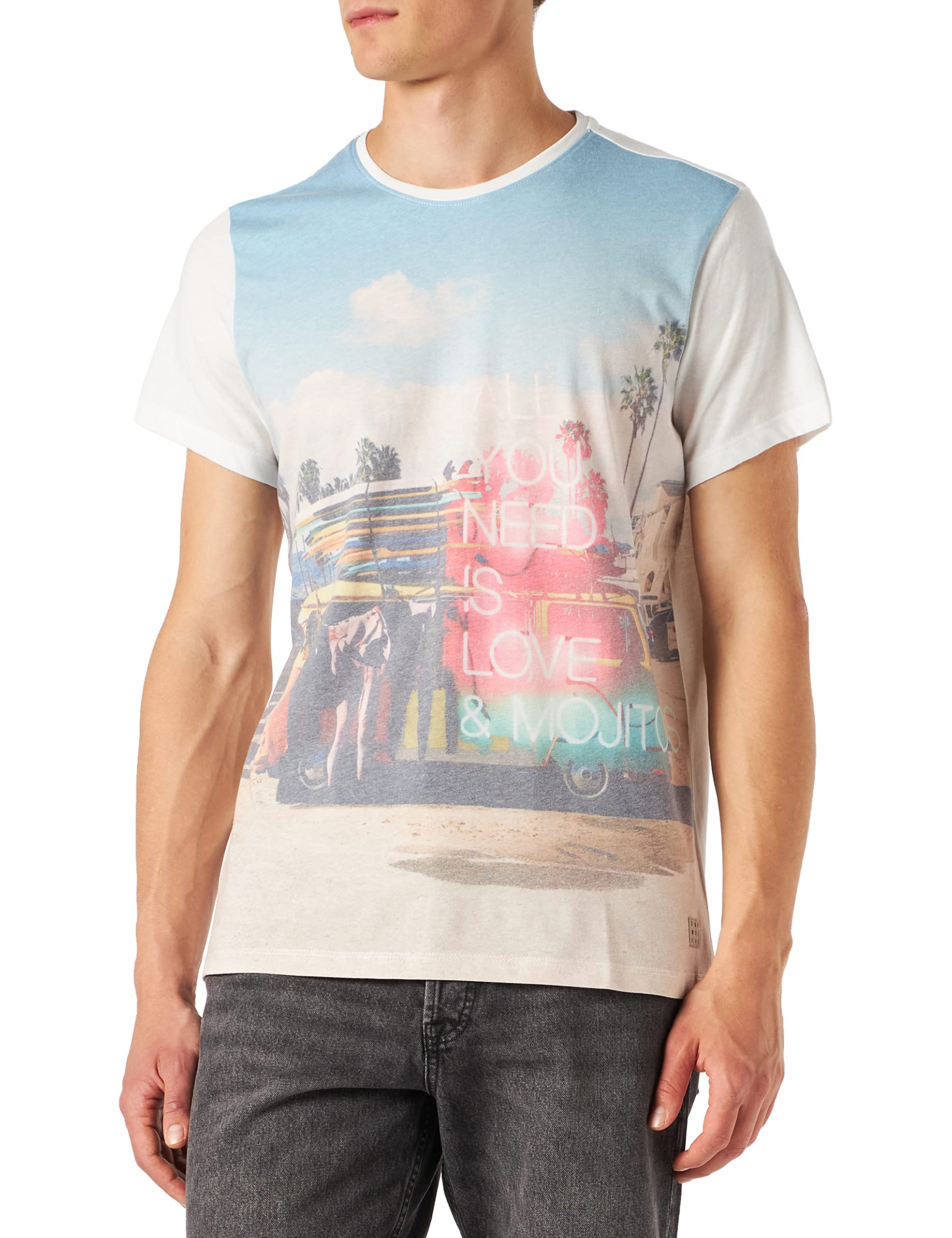 Blend BHTros Canottiera Da Uomo In Cotone Con Motivo - Snow White (110602), XXXL, Senza Maniche, Chiusura A Scatto