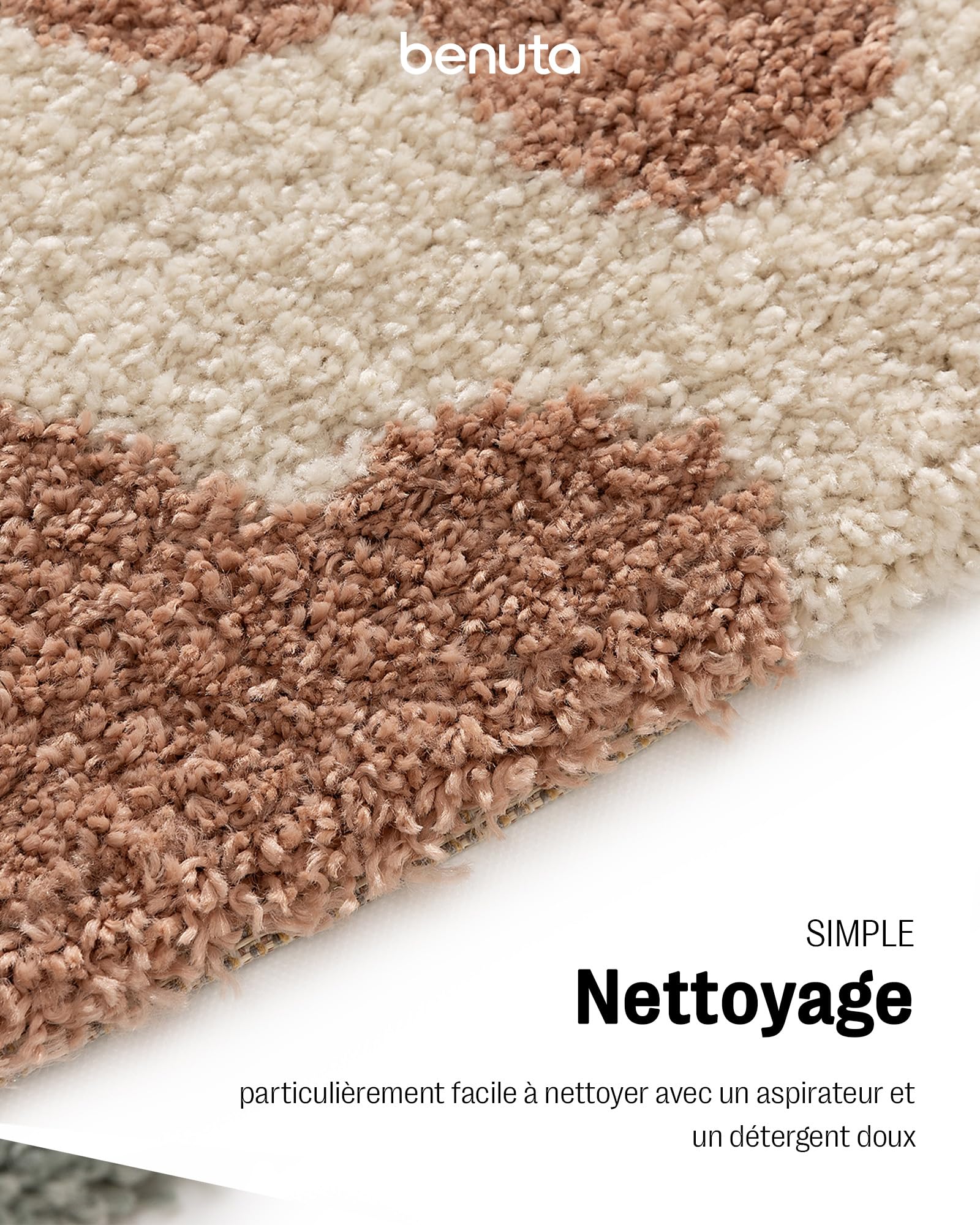 benuta Lytte Tapis Enfant Chambre Gobi - Rose 80x150 cm - Fausse Fibre - Rectangulaire Style: Motifs Bebe, Scandi - Facile Entretien - pour Salon, Bureau, Couloir