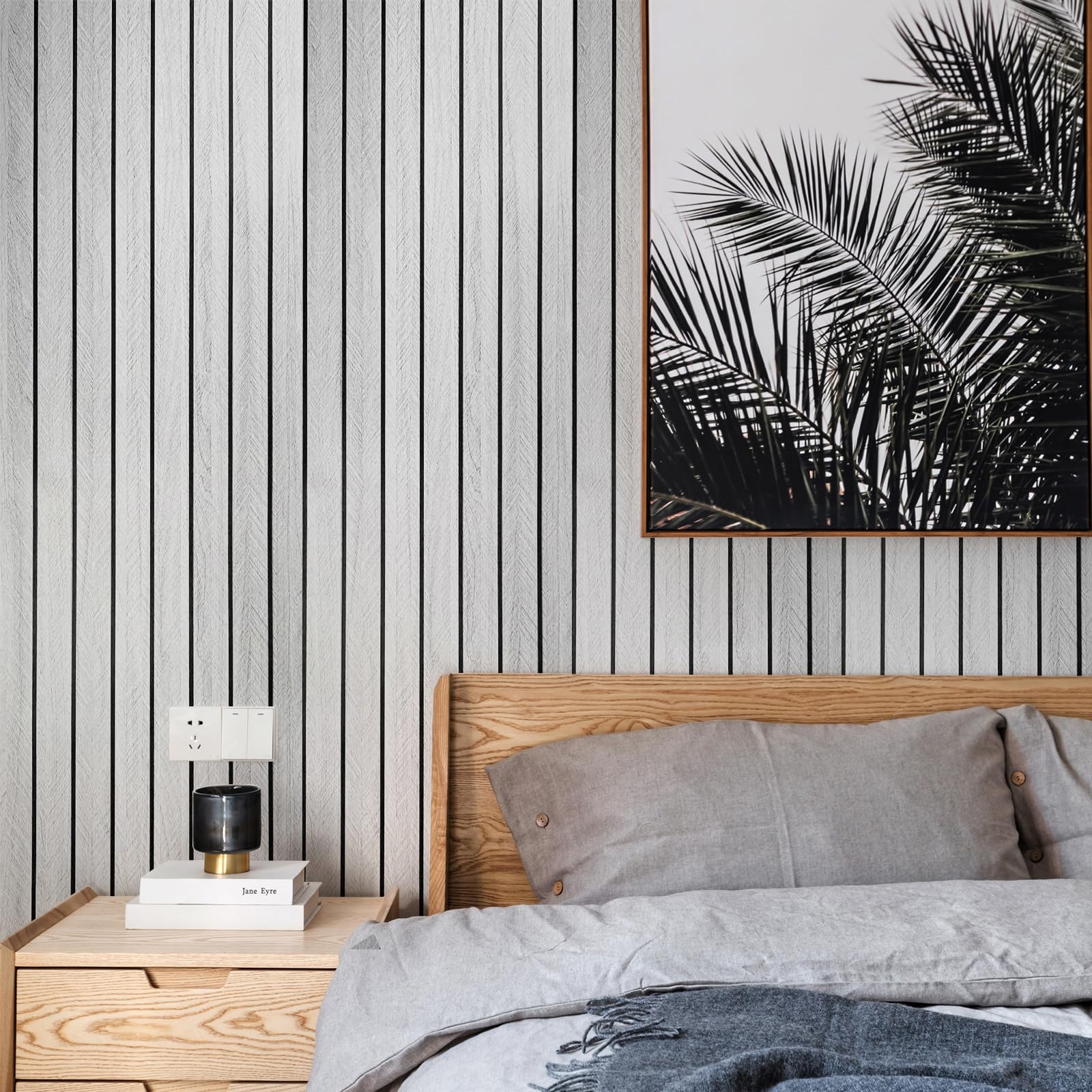 Paneles acústicos autoadhesivos de madera, 300 x 40 cm, paneles de pared con aspecto de madera, decoración de pared, paneles de láminas 3D, placa de insonorización de chapa de madera, paneles de techo
