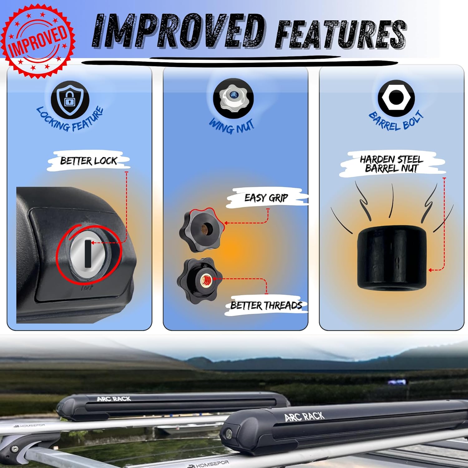 18" Small Multi-Purpose Roof Car Carrier, Transport 2 Ski's, 2 Snowboards, 4 Fishing Poles.. Carry Cargo Box/Kayak Rack on one Side While securing Your Ski or Fishing Poles.(Black, Small) - Image 4