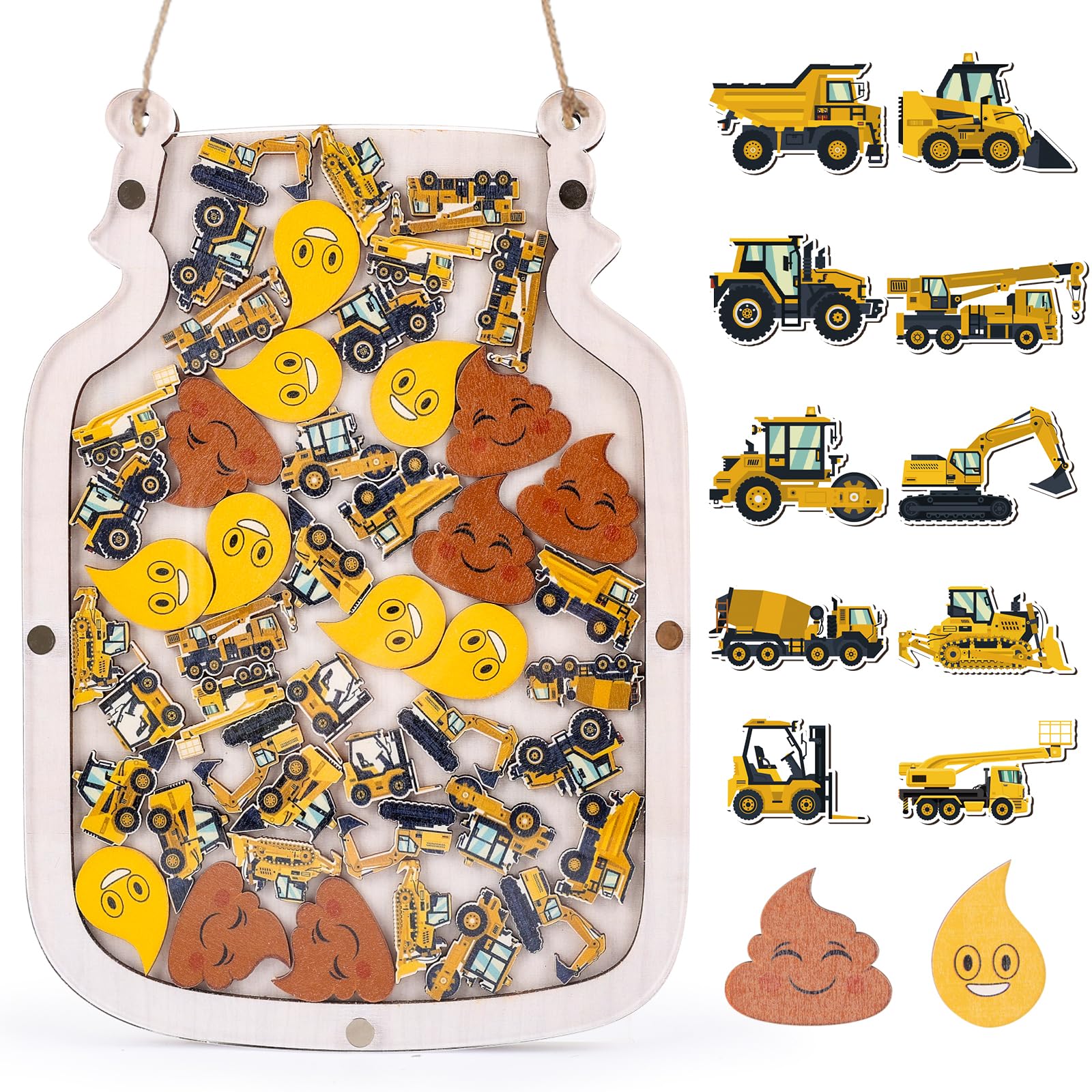 102 Construction Reward Jar for Toddlers, Reward Chart for Kids, Reward System Behavior Chart for Kids 8.8" X 12" Incentive Chart for Boys Girls