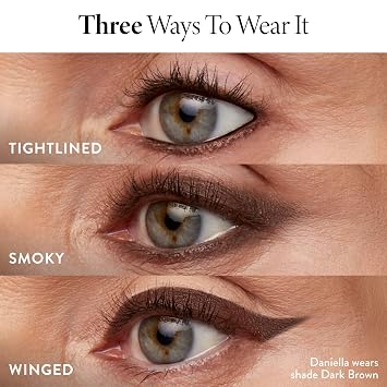 LAURA GELLER NEW YORK Kajal Longwear Kohl Eyeliner Pencil Dark Brown Smooth, Blendable Application, Long-Wearing, Non-Creasing Infused with Caffeine & Vitamin E Built-In Sharpener