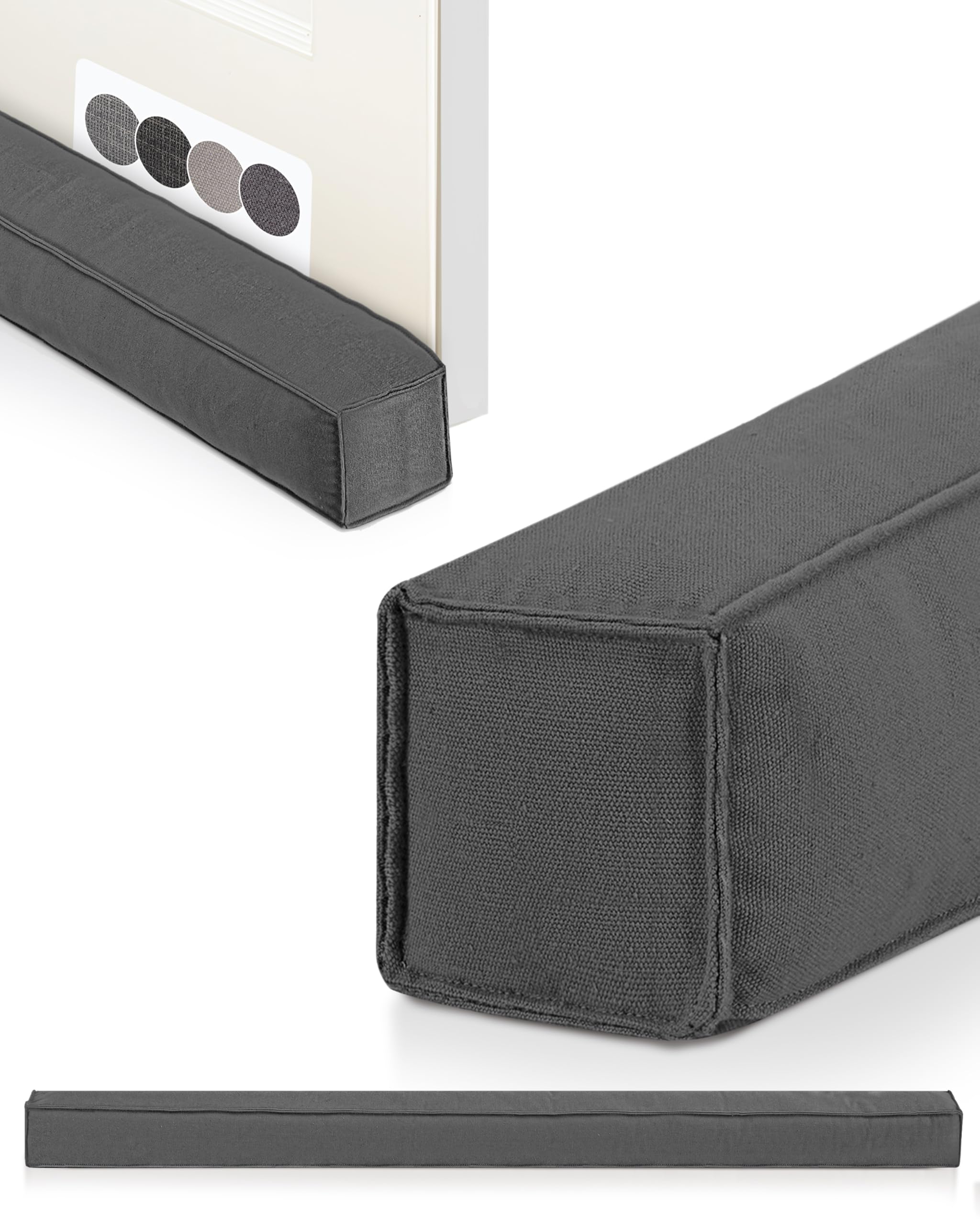 Beautissu Anthracite Draft Excluder For Doors Cushion 120Cm – Energy Efficient Door Draft Stopper Blocker – Weighted Draught Excluder Cushion For Bottom Of Door & Windows – – Marin