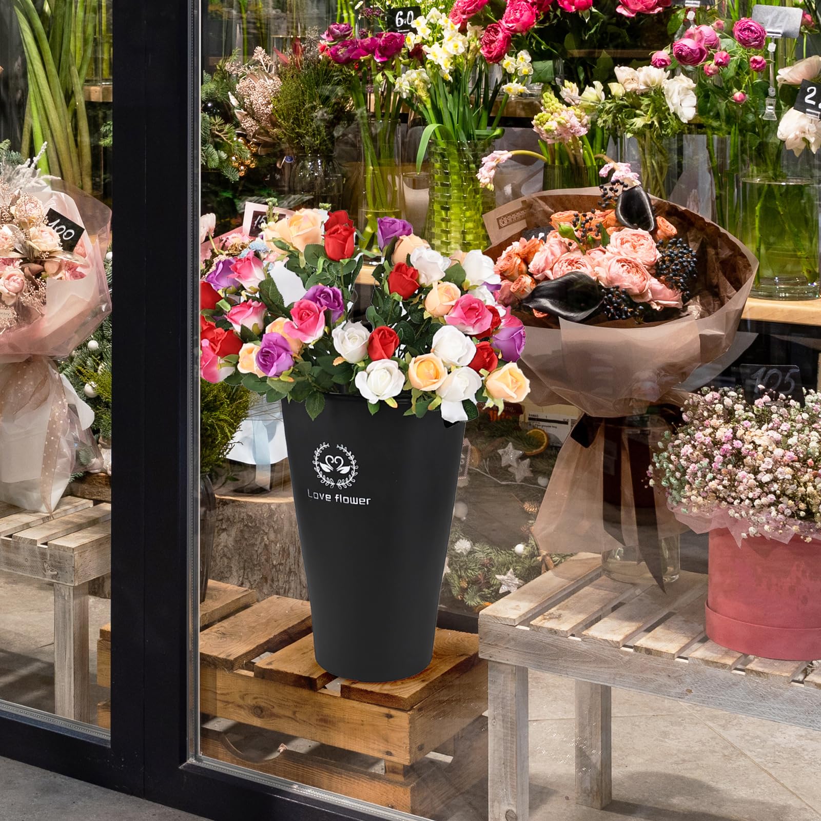 Amazon.co.jp: Xowine 高さ50.6 cm 大型プラスチックフラワーバケツ