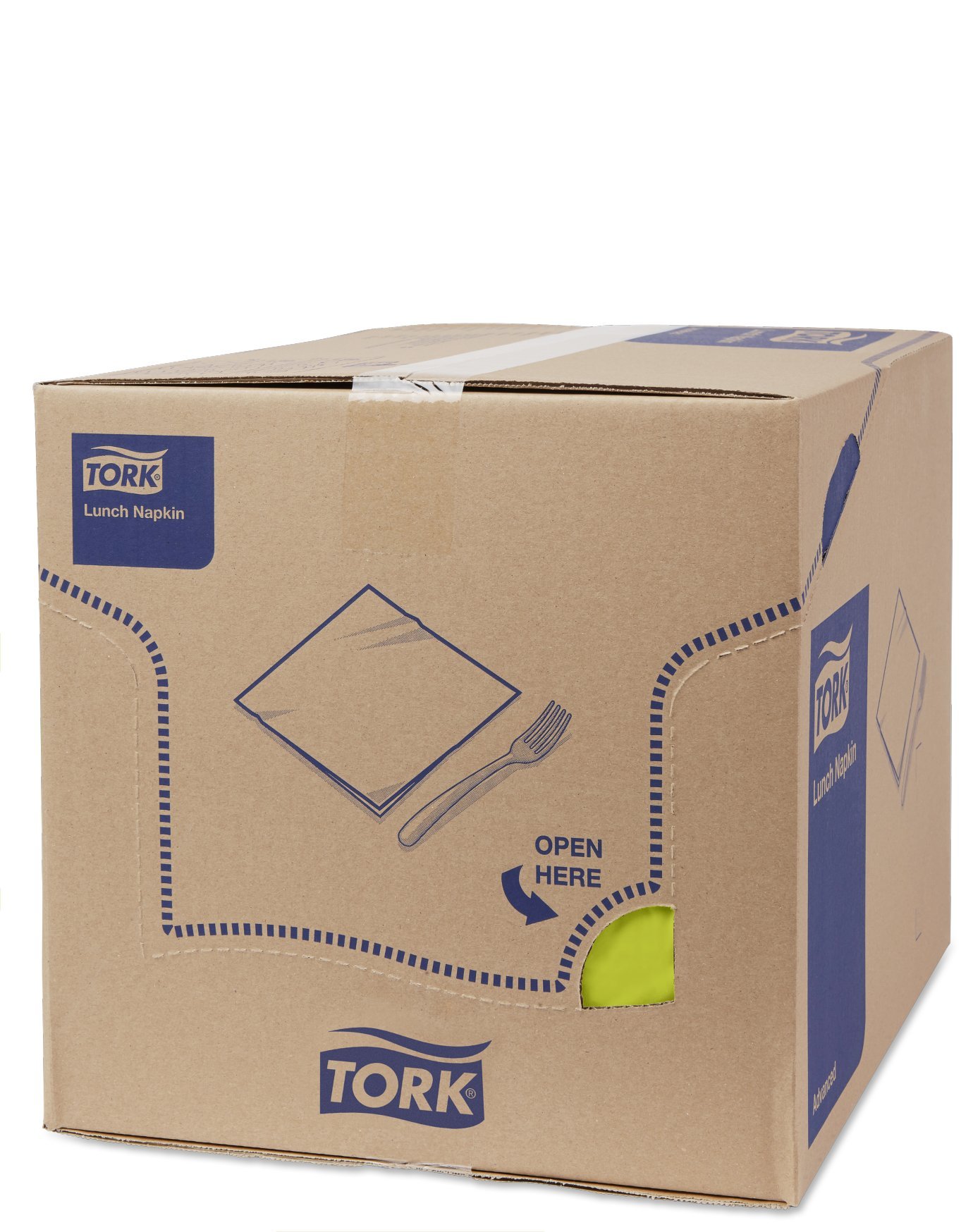 Tork 477840 Lunch/Servilletas para almuerzo / 10 paquetes x 200 unidades (2000 servilletas) / color verde lima / 2 capas / 33 x 32,6 cm/Advanced