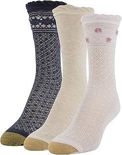 Gold Toe Calcetines de encaje para mujer, 3 pares