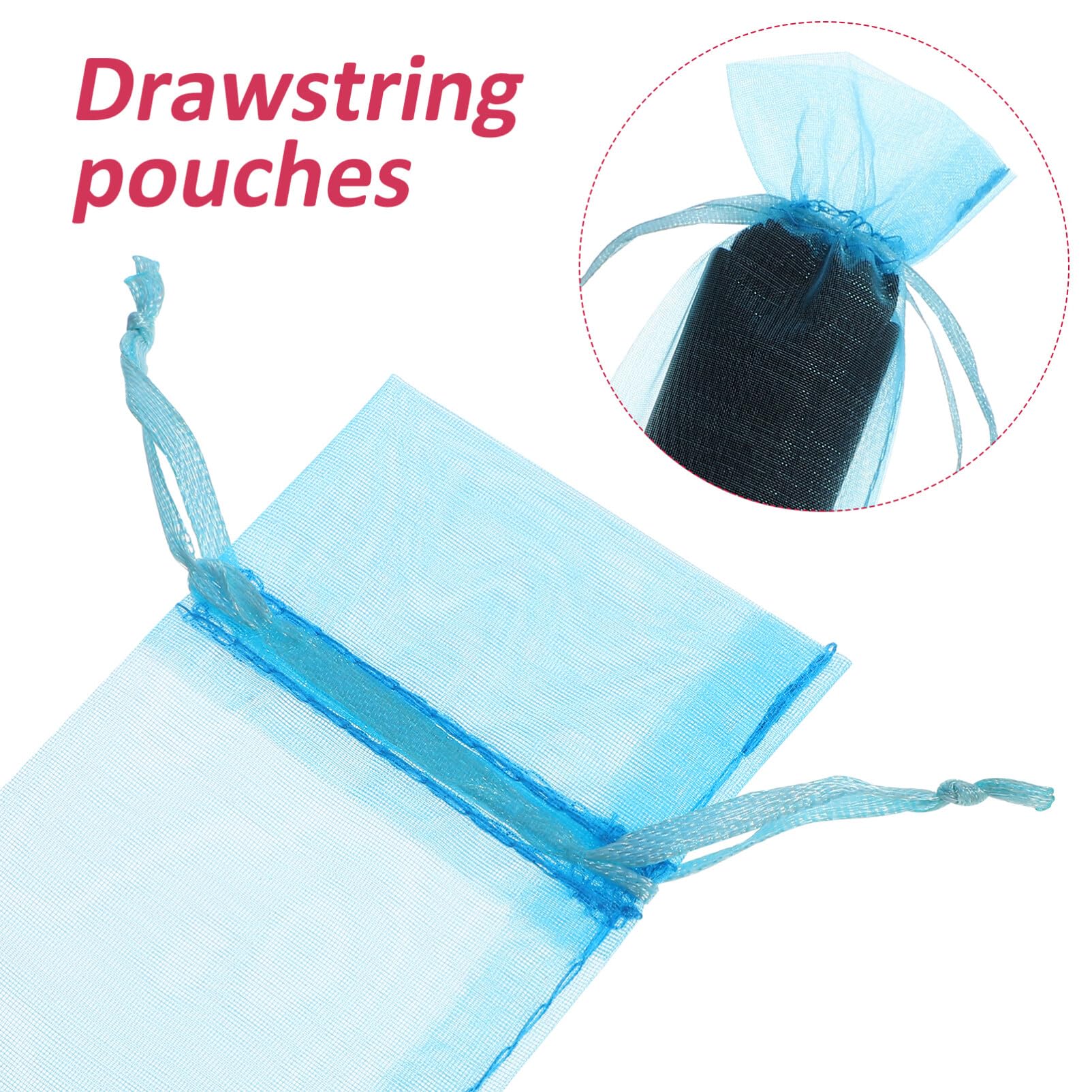 Toddmomy 50 Uds Bolsas De Gasa Con Cordón Para Regalos Pequeños Bolsitas De Tela Transpirable Para Joyería Fiesta Y Evento 10.51X2.40X0.03In