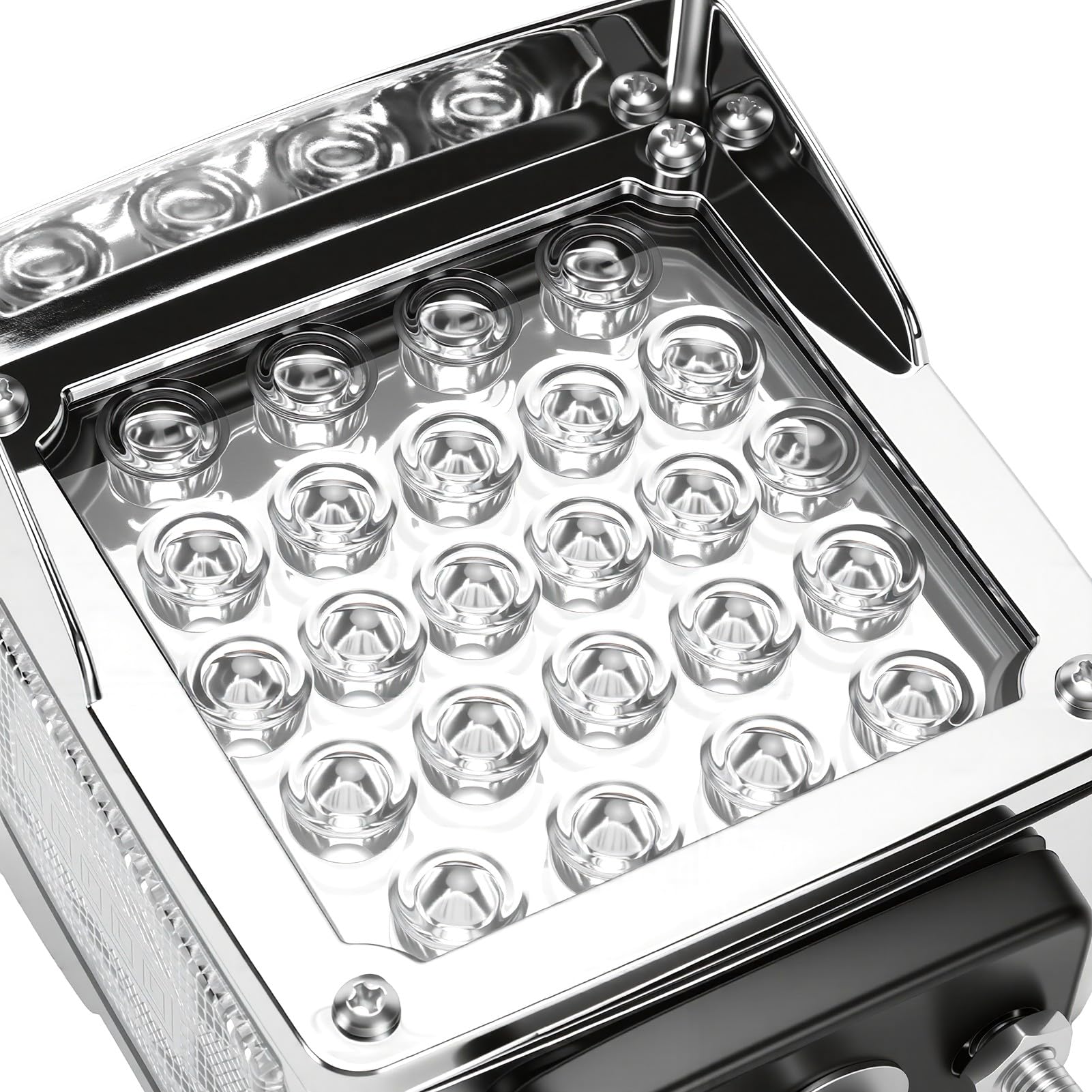 Fydun 60 LED Kwadratowe Dwustronne światło na Słupku Błotnika Czerwone Bursztynowe Stop Kierunkowskaz Tylne światło z obudową ze Stopu ABS Zamiennik do Peterbilt, Ciężarówki, Przyczepy