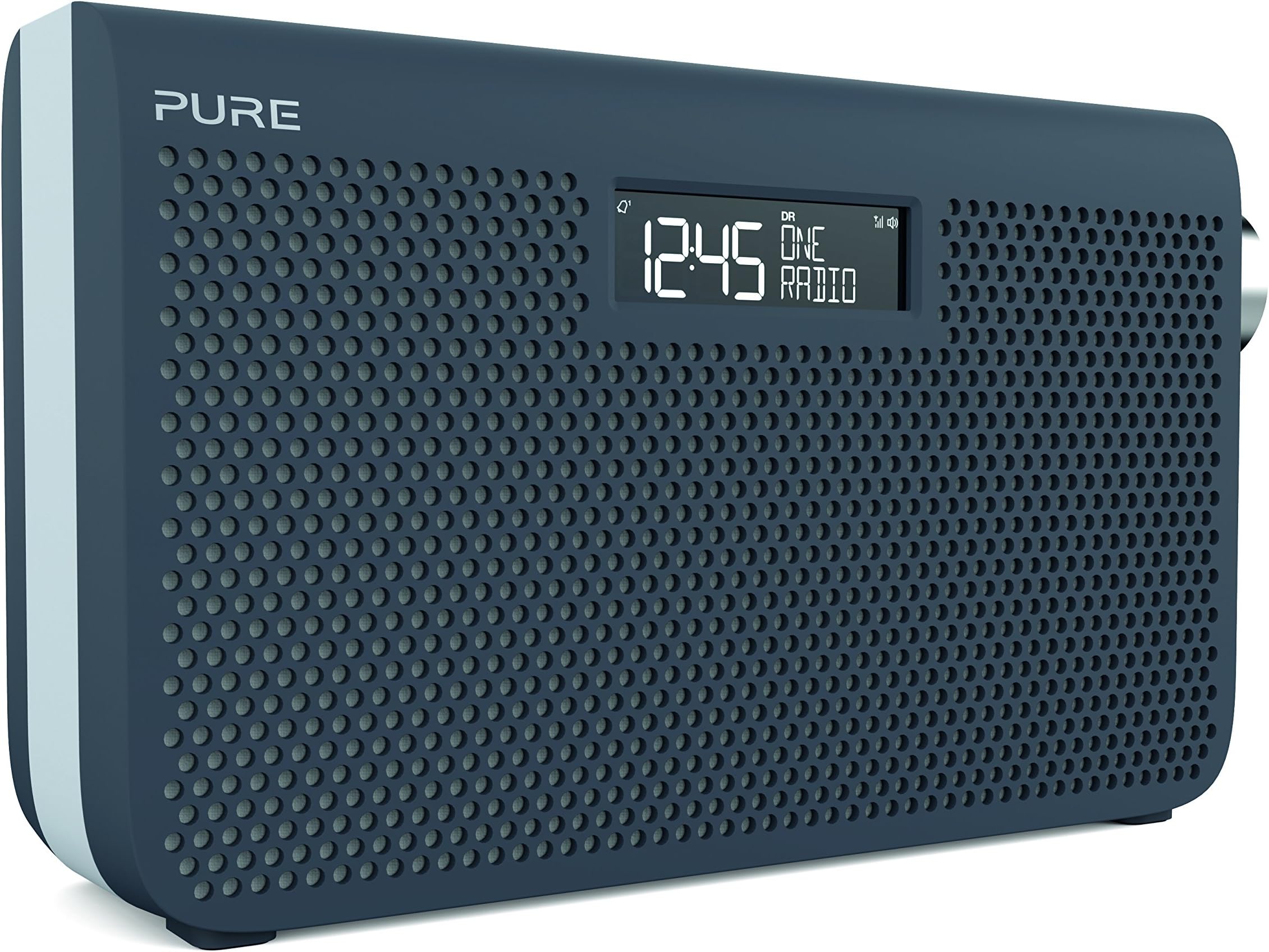 Pure One Maxi Series 3s FM/DAB+/DAB Digital Radio – Portable DAB Radio with Stereo Sound, Dual Alarm Clock, AUX Input, Headphone Socket – Mains Powered or Battery Powered, Slate Blue