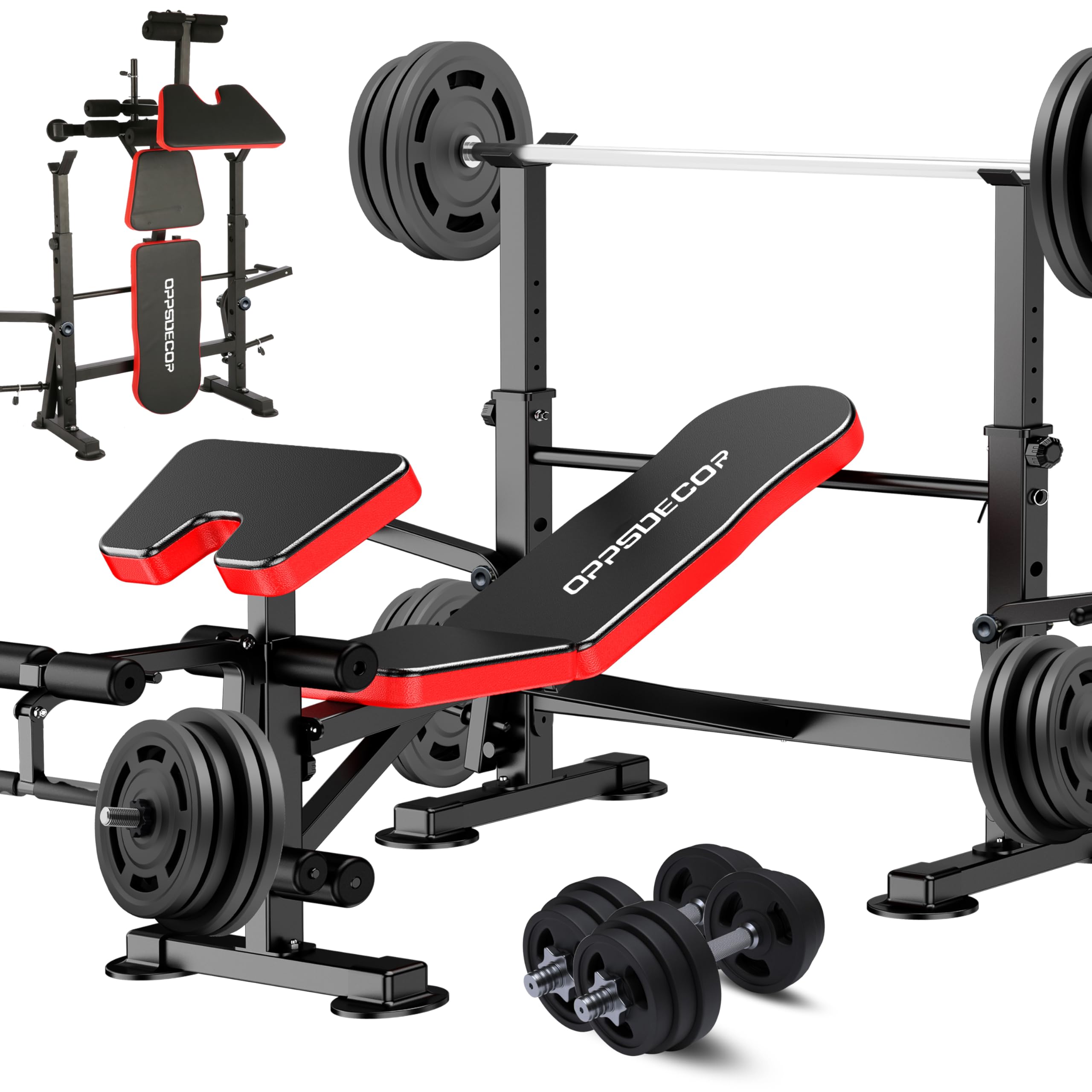 OPPSDECOR 900LBS All in One Weight Bench Set