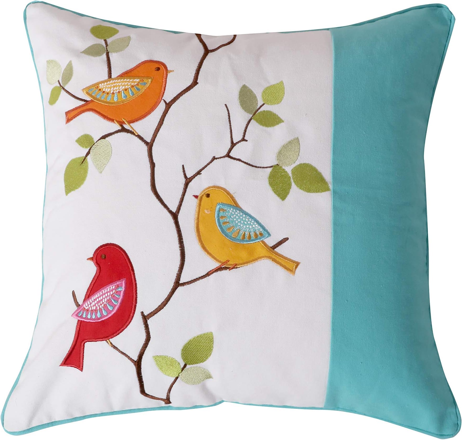 Levtex Sophia Pieced Embroidered Bird Pillow