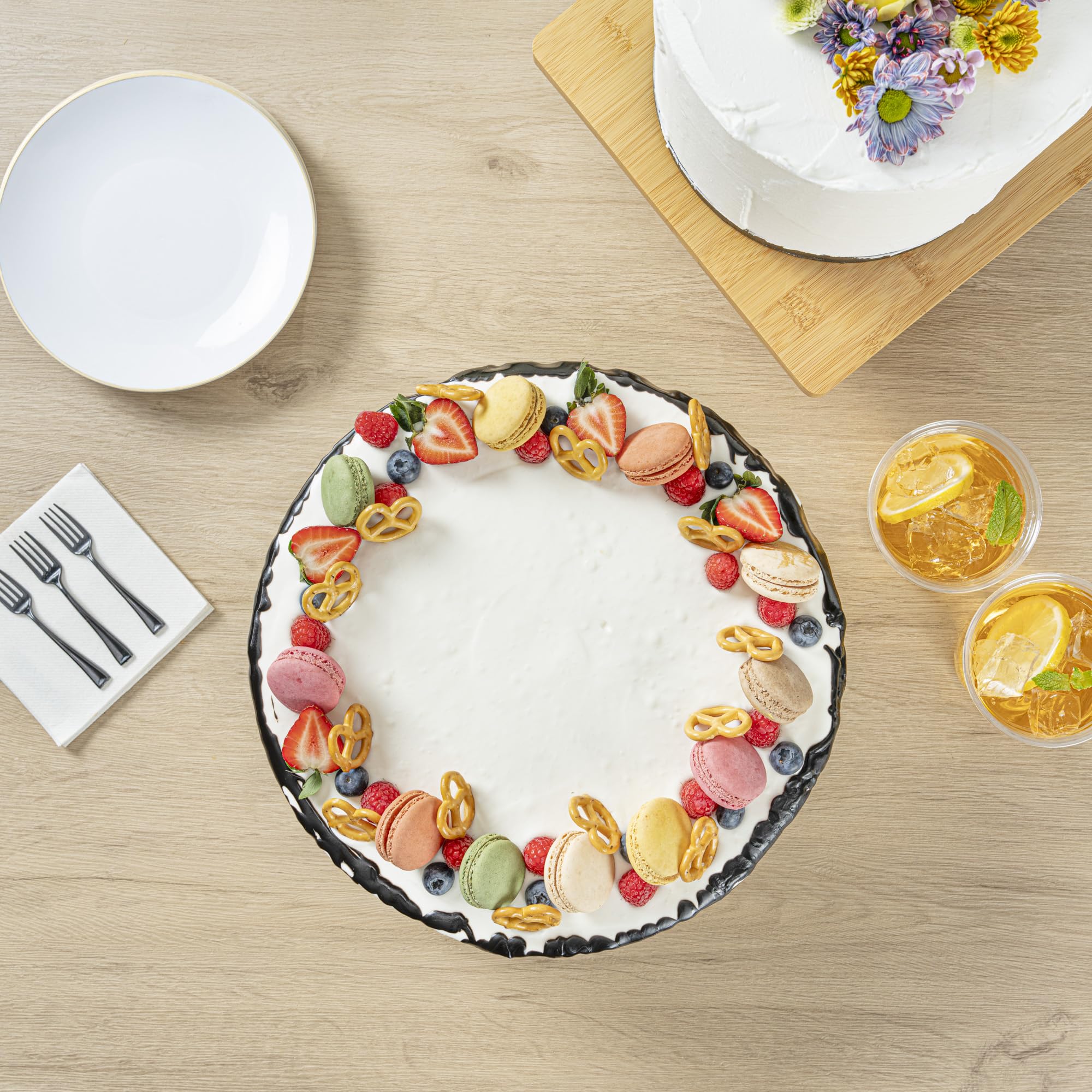 Restaurantware Pastry Tek - Chupete redondo de espuma para tartas de 12 x 4 pulgadas, 24 unidades, reutilizable, ligero, duradero, herramienta de espuma reutilizable de polietileno resistente a la