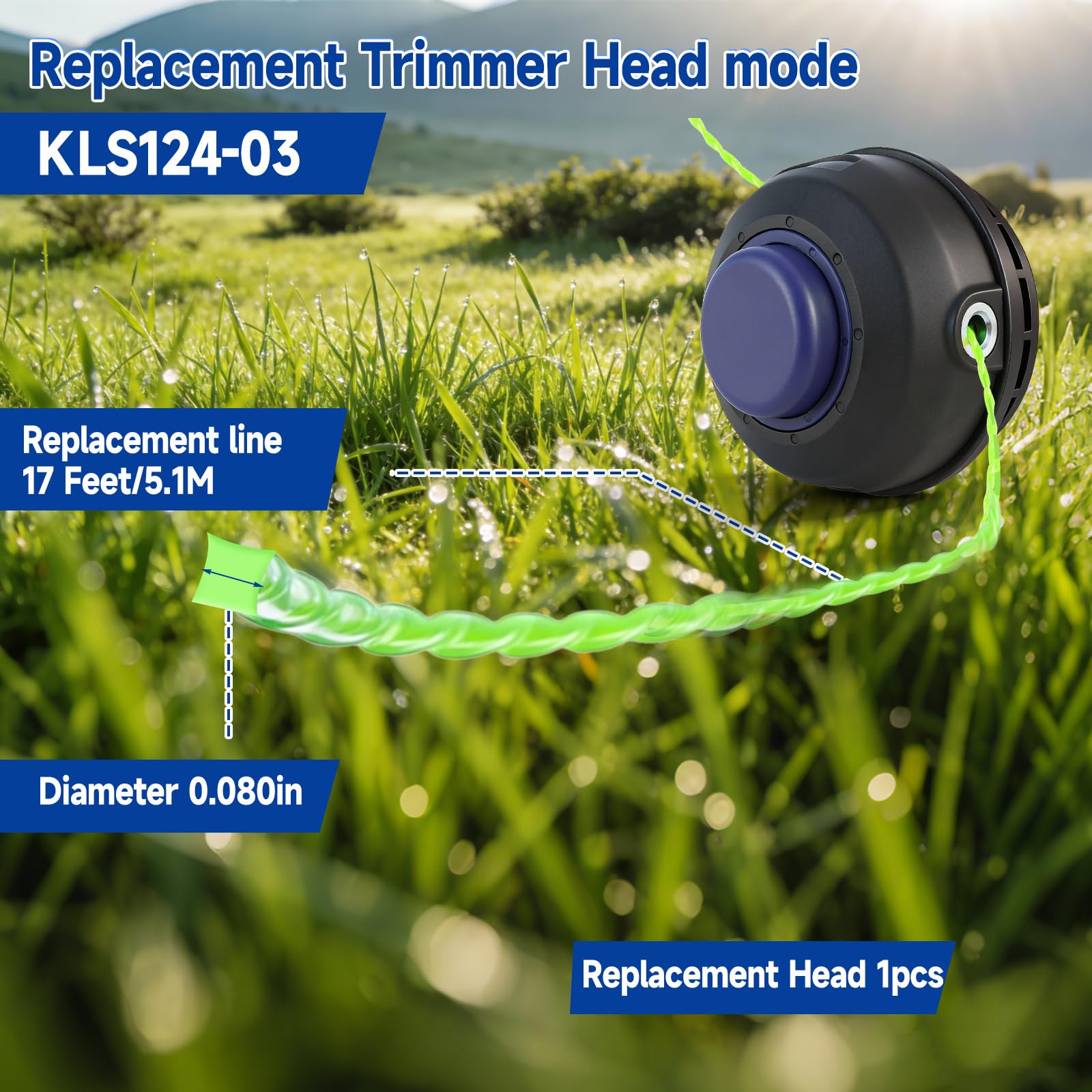 KLS 124-03 - Testina di ricambio per decespugliatori Kobalt 24 V senza fili, pre-avvolto 0,2 cm Dual Line (lunghezza 5,2 m), adatta per KST 2224B-03 KST 2024A-03 KST 4024A-03 KST 1124B-03, parte