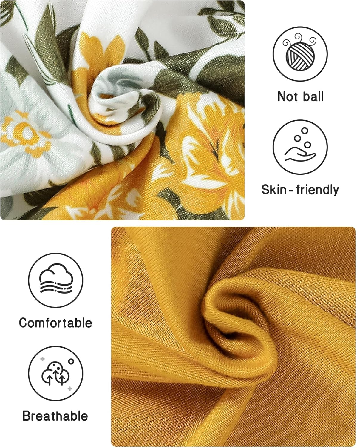 DISAUR Baby Girl Fall Outfits Toddler Girl Clothes Winter Cute Long Sleeves Floral Ruffle Top Cotton Pants Set Clothing Yellow 4-5T image 6 of 6 B0F1MGTLMD