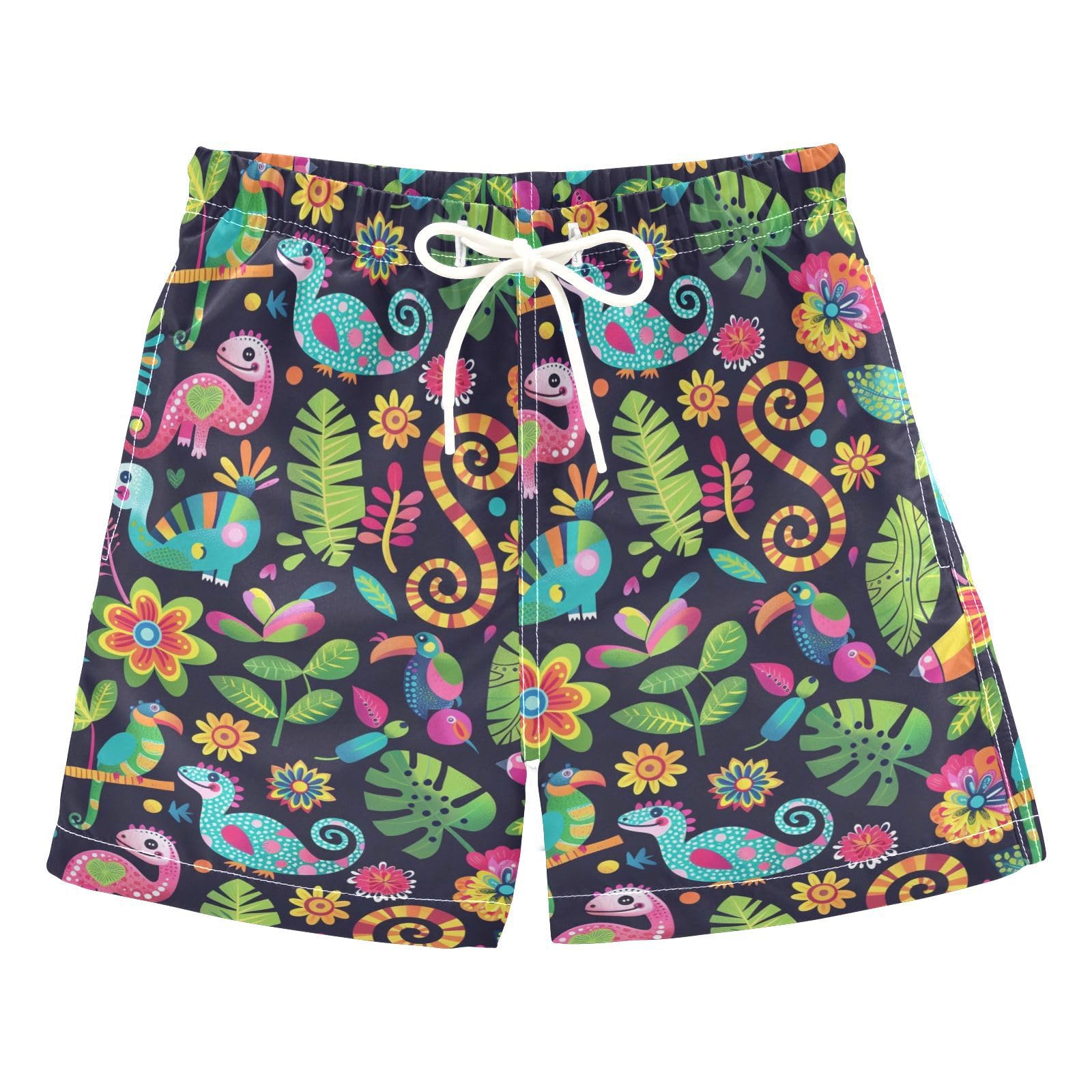 senya Tropical Lizard Boys Swim Trunks Toddler Shorts Swimwear Boardshorts Multicoloured