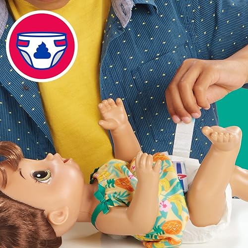 Miniatura 5 de Baby Alive Magical Mixer - Muñeca tropical con accesorios para licuadora, bebe, moja, come, juguete de pelo castaño para niños a partir de 3 años