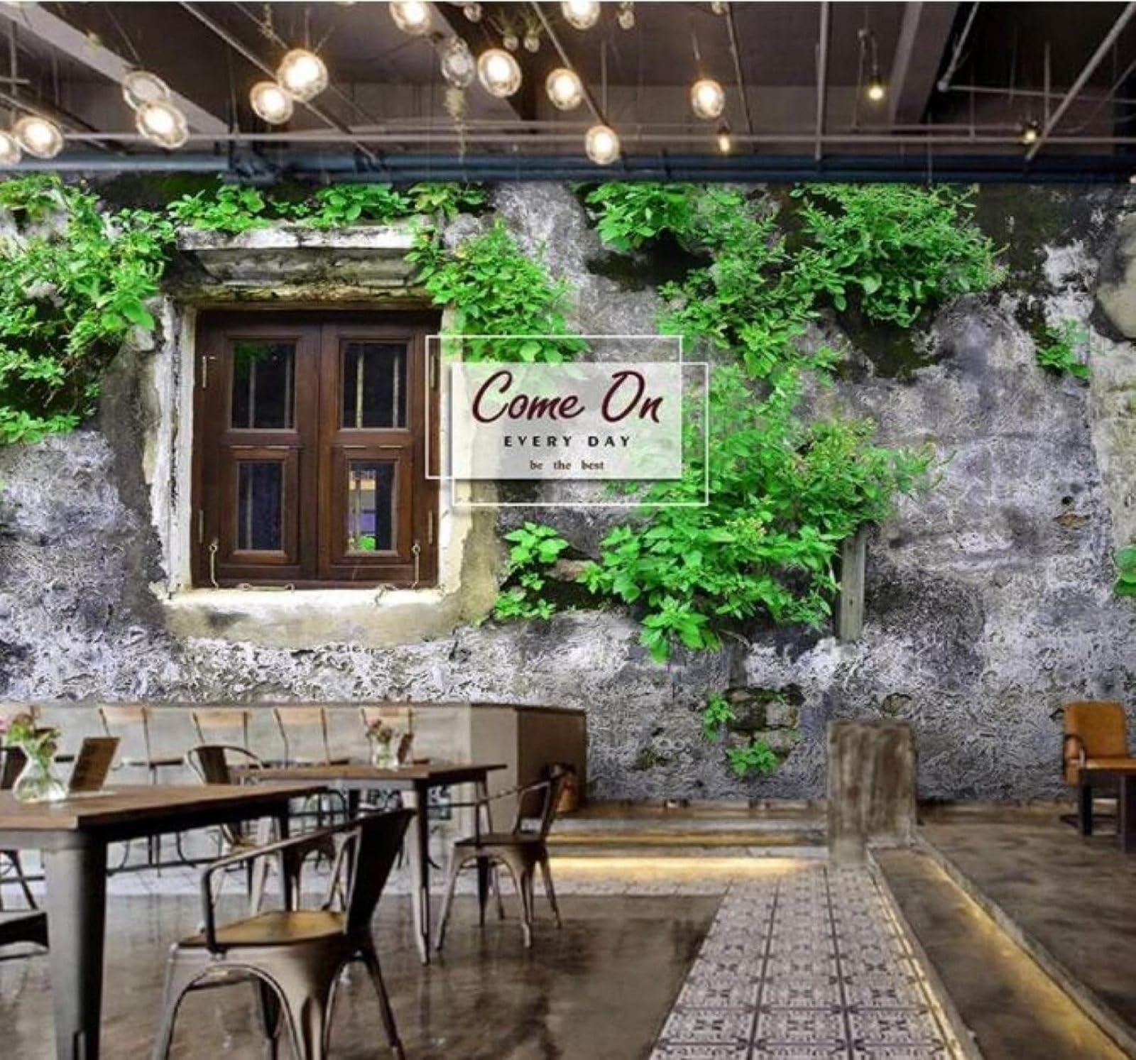 XLMING Plants Landscape Retro Brick Wall Vines 3D Wallpaper Luxury Home Dining Decor Paste Sofa Living Room The Wall for Bedroom Mural-250cm×170cm