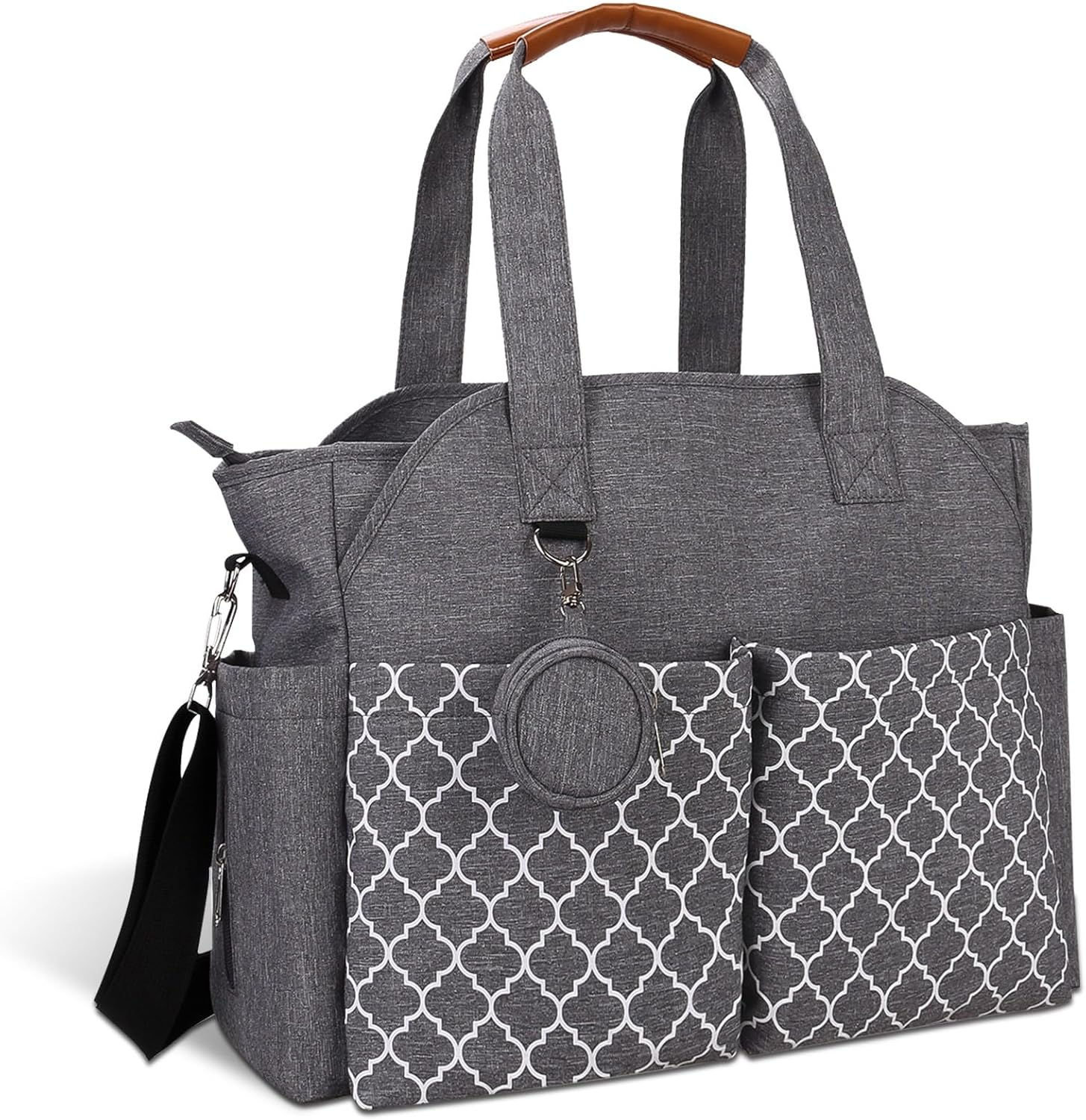 Moclever Diaper Bag Tote Baby Diaper Bag w/14 Pockets 2 Burp Cloths, Multifunctional Diaper Changing Tote Bag