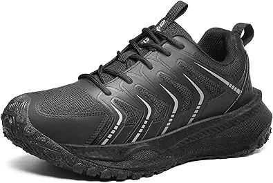 Steel Toe Shoes for Men Non Slip Work Sneakers Women Slip On Composite Toe Puncture Proof Air Cushion Indestructible Walking Hiking Shoes for Construction Camping Outdoor Training