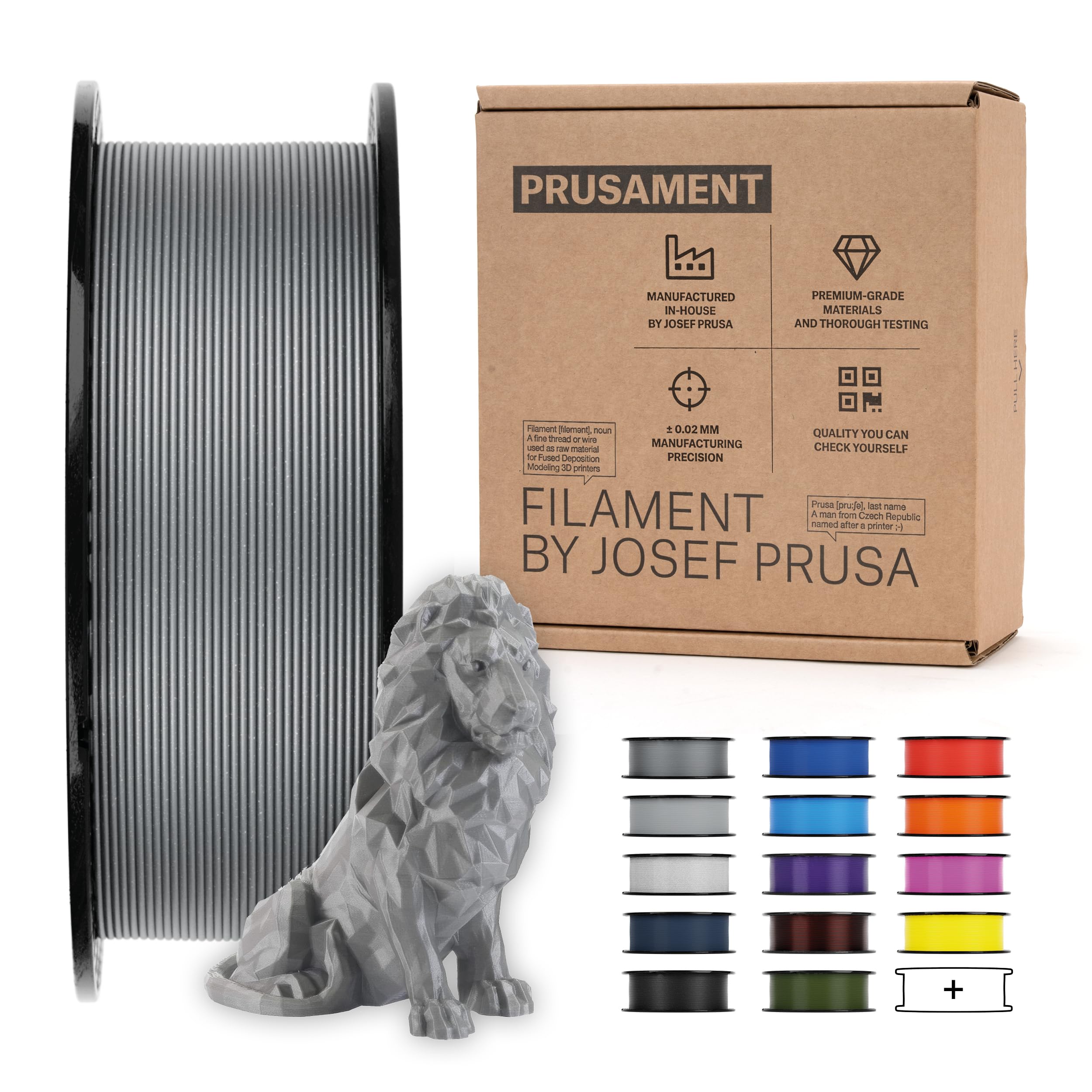 Prusament Galaxy Silver, PLA Filament 1.75mm 1kg Spool (2.2 lbs), Diameter Tolerance +/- 0.02mm