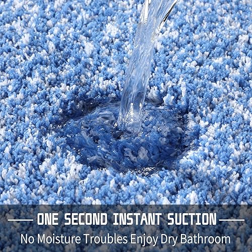 Miniatura 5 de Yimobra - Tapetes de baño, microfibra absorbente de agua, ultrasuaves, antideslizantes, afelpados, esponjosos y gruesos, lavables, piso de baño,