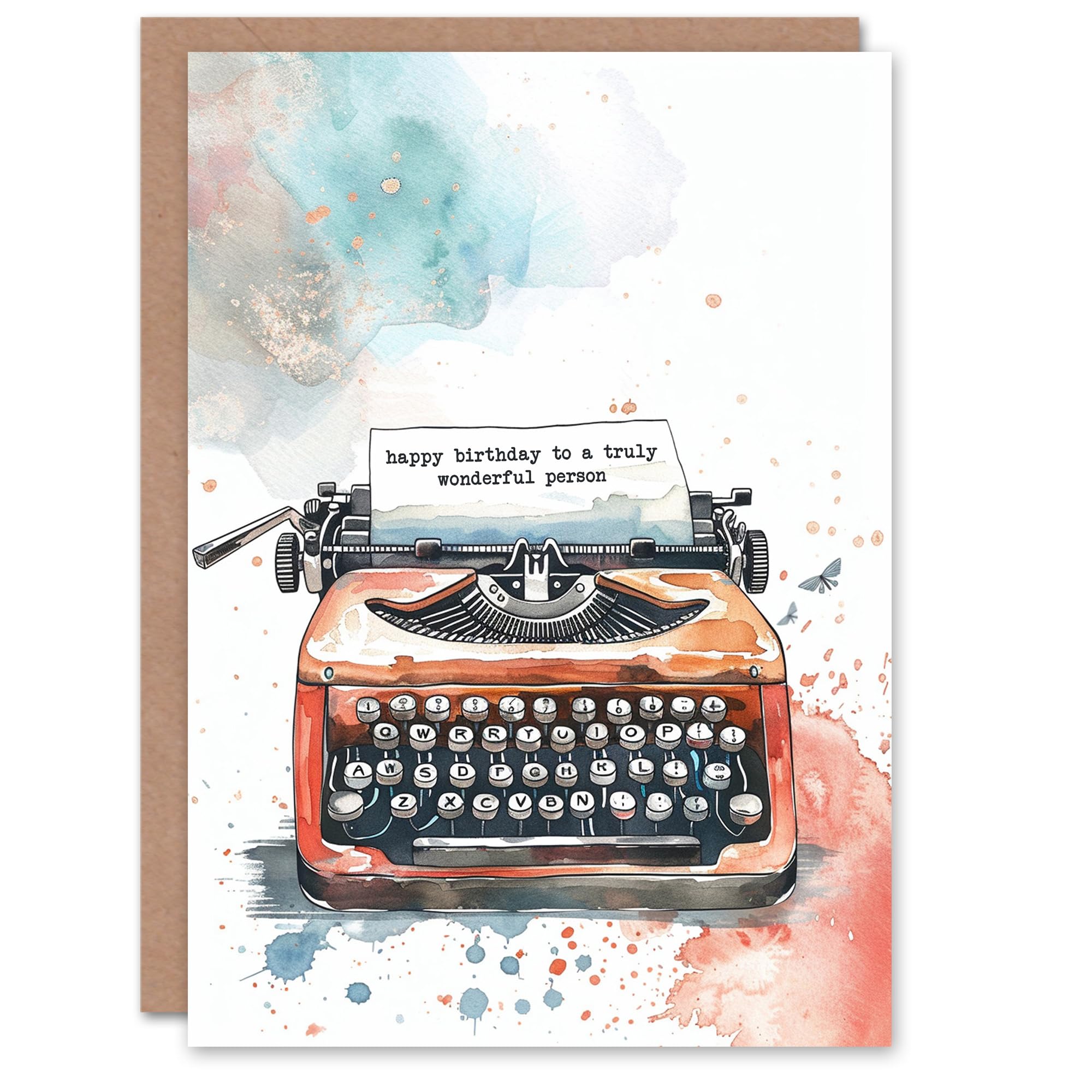 Artery8 Birthday Card - Watercolour - Orange