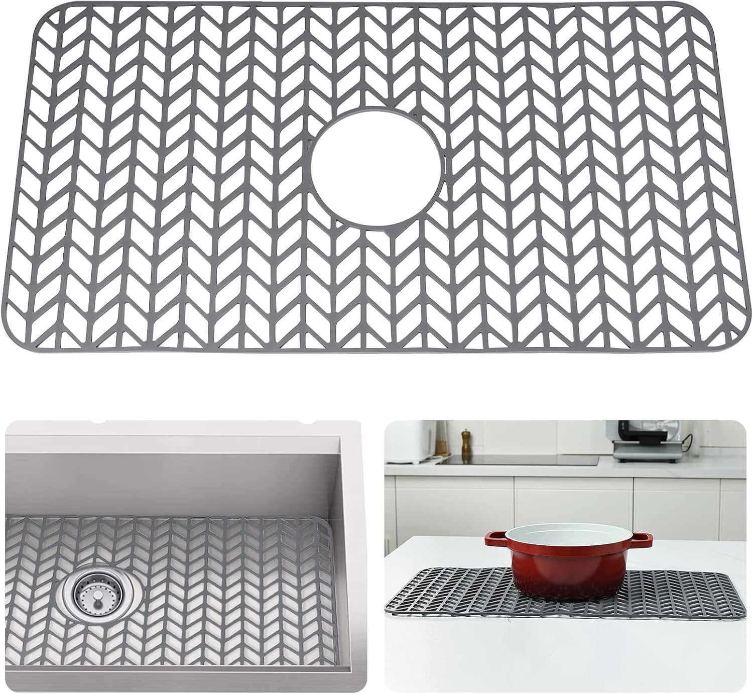RealPlus Silicone Sink Protector for Kitchen Sink, 26''x 14