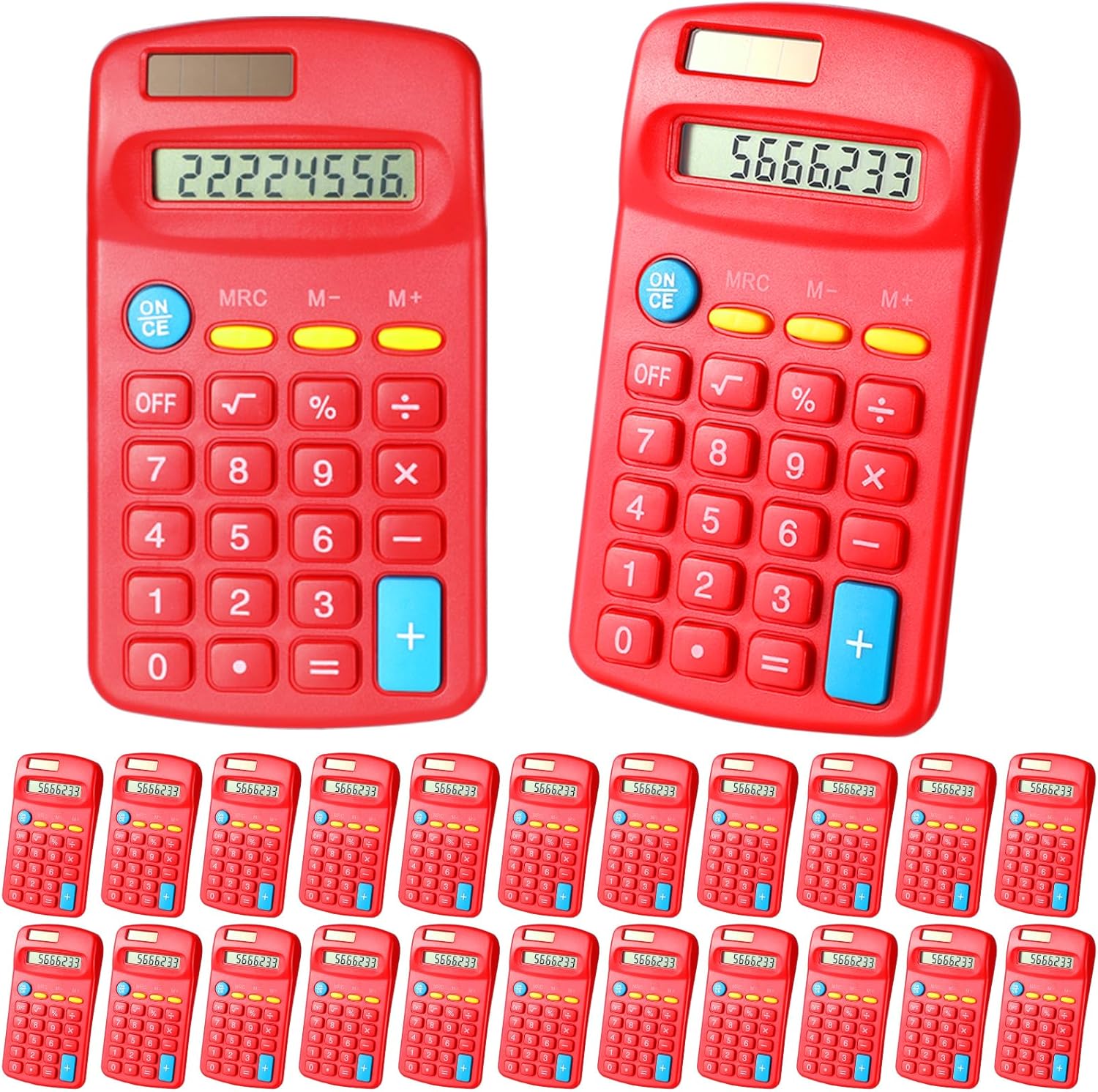 24 Pack Student Mini Calculator for Classroom, 8-Digit Display Dual Powered Handheld Math Tools for Teachers, School Supplies and Classroom Rewards, Compact Design(Green)
