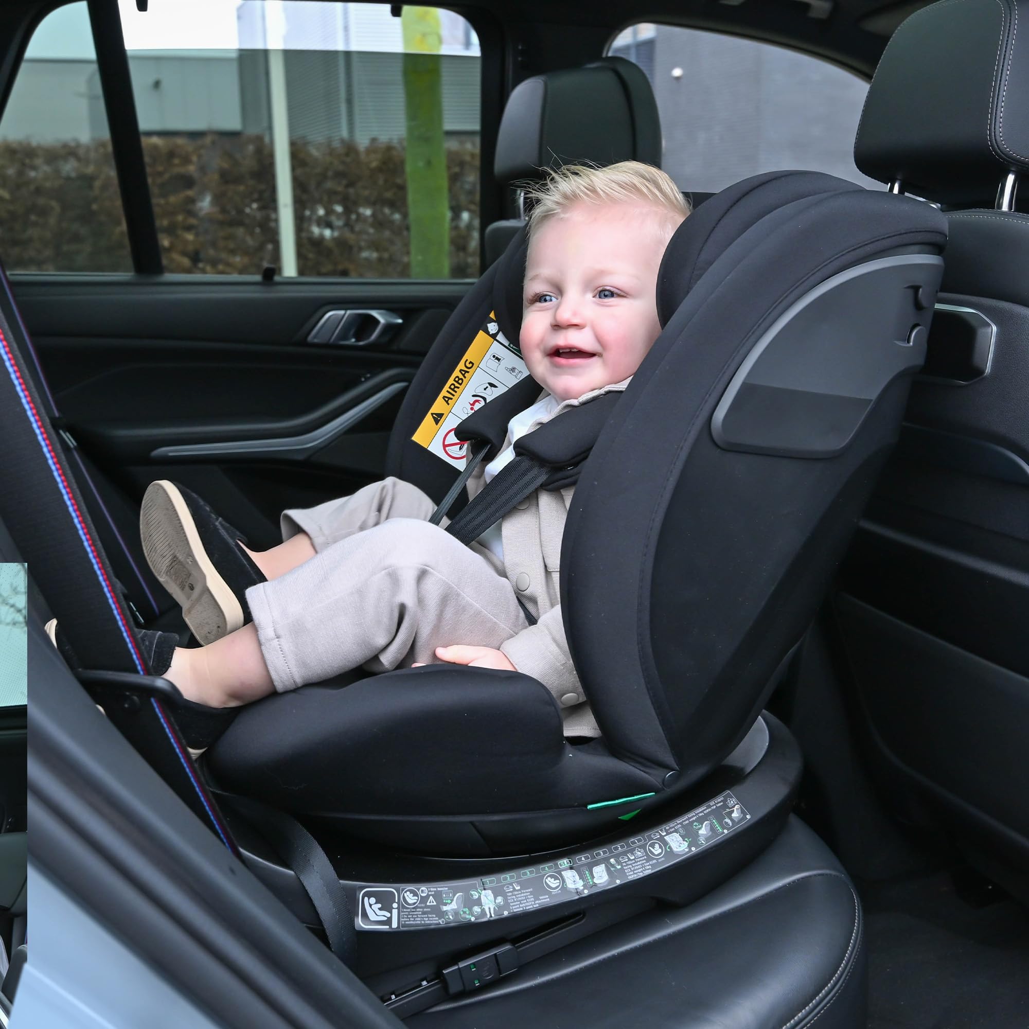 Deryan Cassie i-Size Rotazione 360, Seggiolino Auto 40-150 cm, 0-12 anni (0-36 kg), ISOFIX con Top Tether, Seggiolino Reclinabile 6 Posizioni, 10 Posizioni Poggiatesta, Tessuti Traspiranti (Torrone)