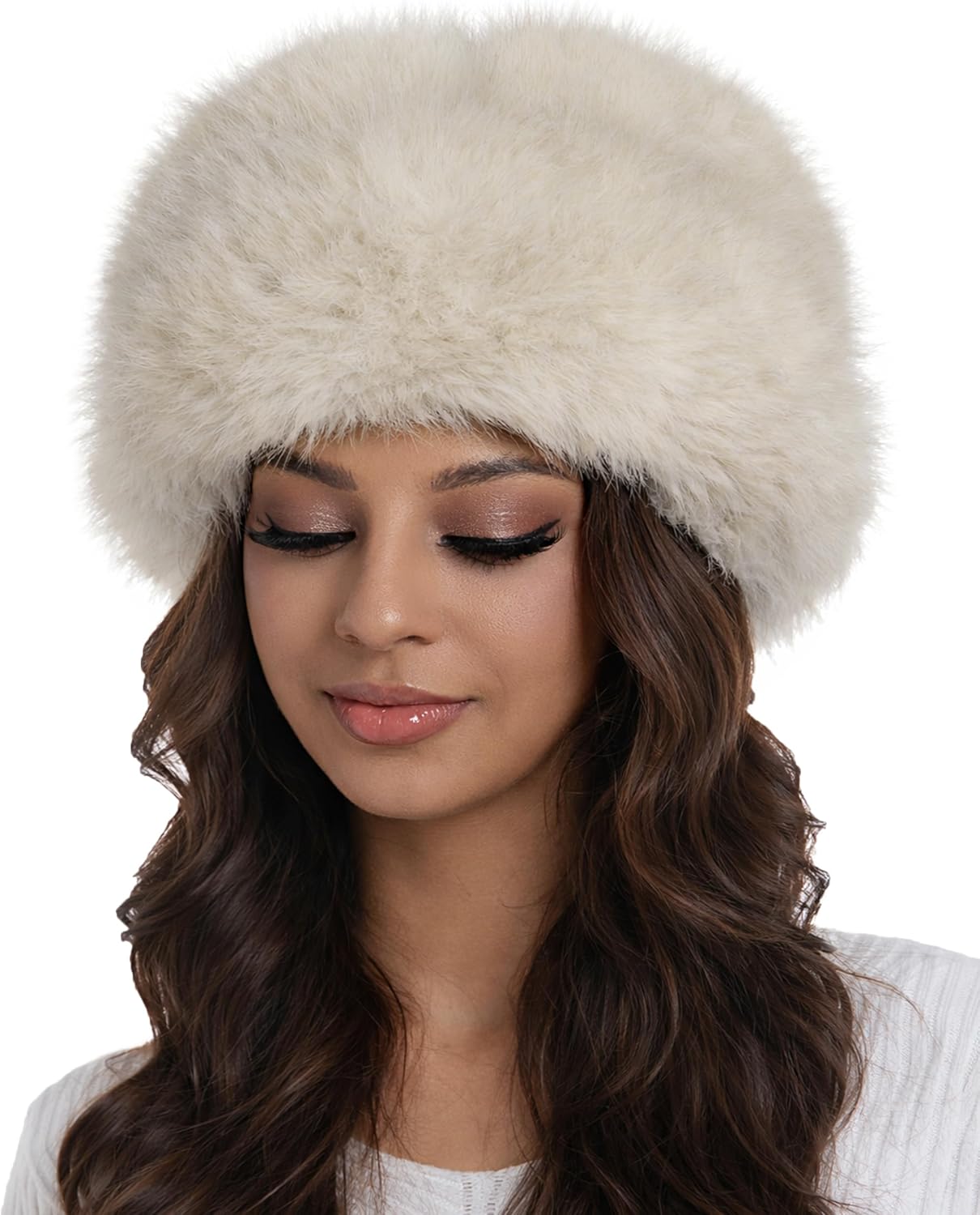 Faux Fur Fluffy Trapper Hat for Women – Winter Warm Russian Ushanka Hat with Ear Flaps - Image 6