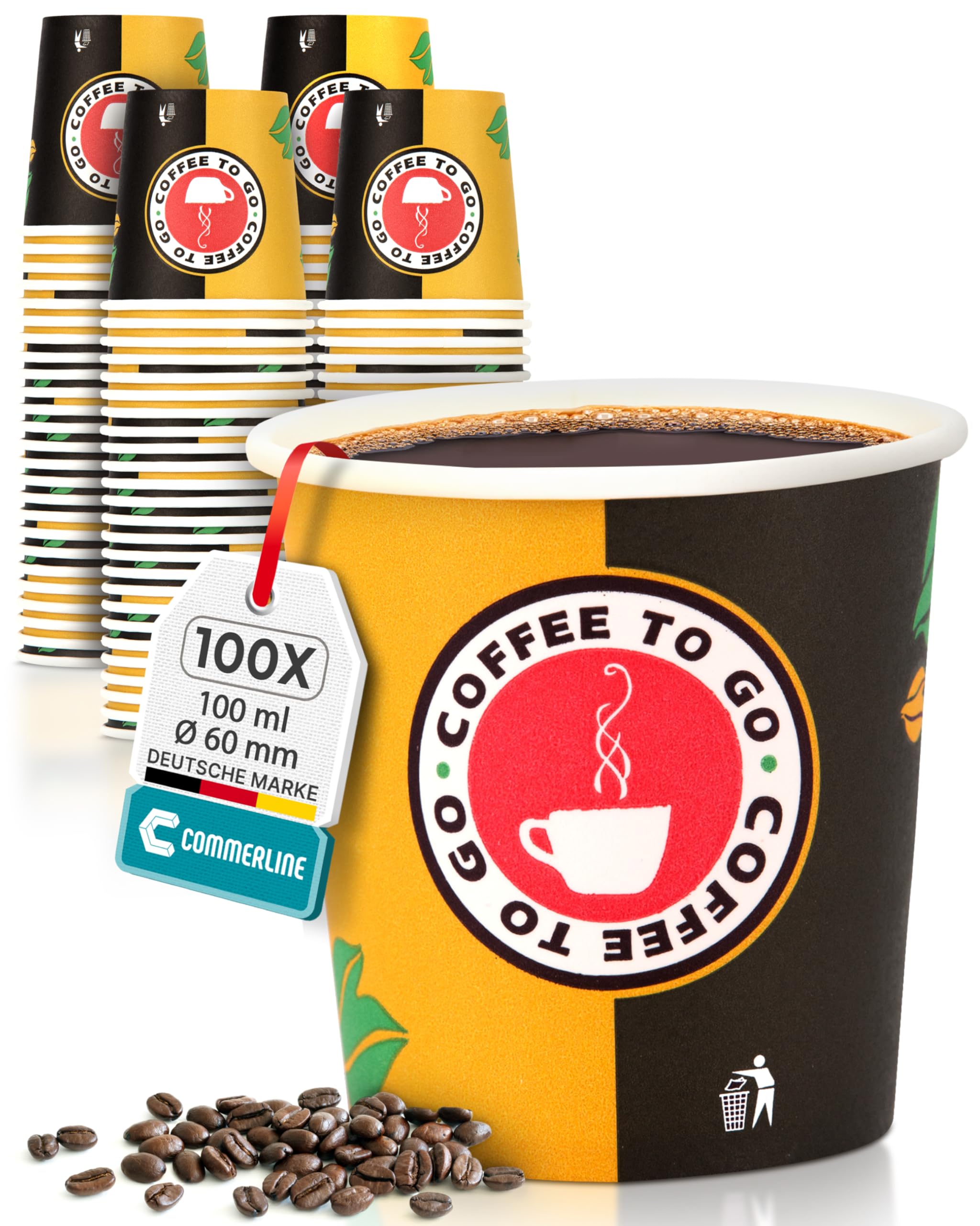 Lot 2500 Gobelets Café Carton Jetables 100 Ml (4 Oz) – Papier Résistant Chaud/Froid, Idéal Café à Emporter, Thé, Événements