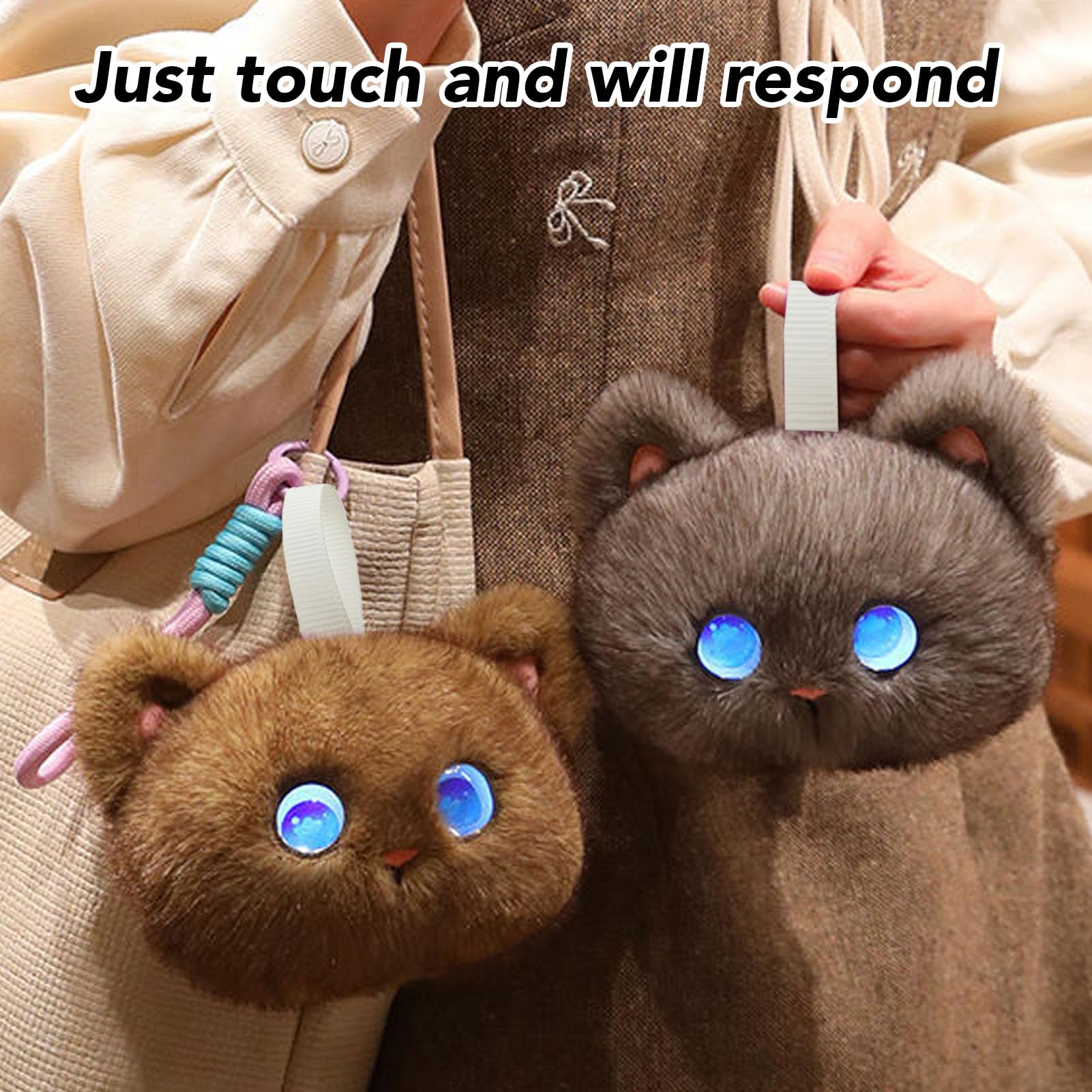 Ausla AI Smart Animal de Peluche Robot de Peluche de Juguete con USB C Recargable 1000 MAh AI Compañero Interactivo Parlante para Niños Niñas Escritorio en Casa Juego de Apoyo Emocional (Gray)