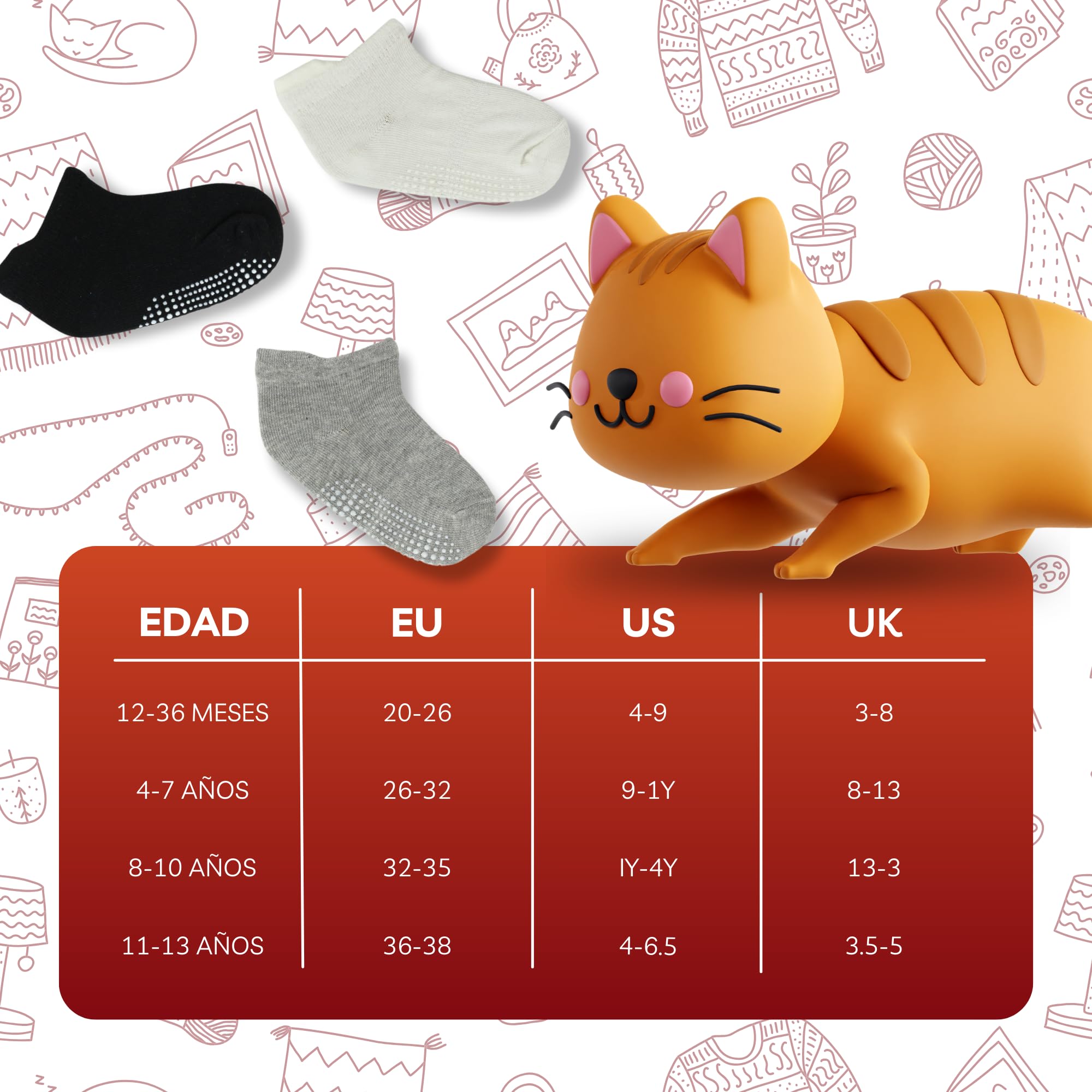 POPYS® Calcetines antideslizantes de Algodón para Niños Multicolor | Calcetines para Niños y Niñas para todo tipo de actividades — view 3