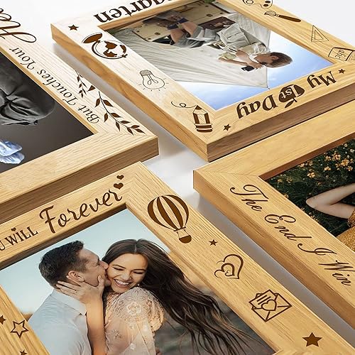Miniatura 7 de FINGERINSPIRE Marco rectangular para fotos de abuelos de 6 x 4 pulgadas, marco rectangular de madera con un nieto es alguien que busca tu mano pero
