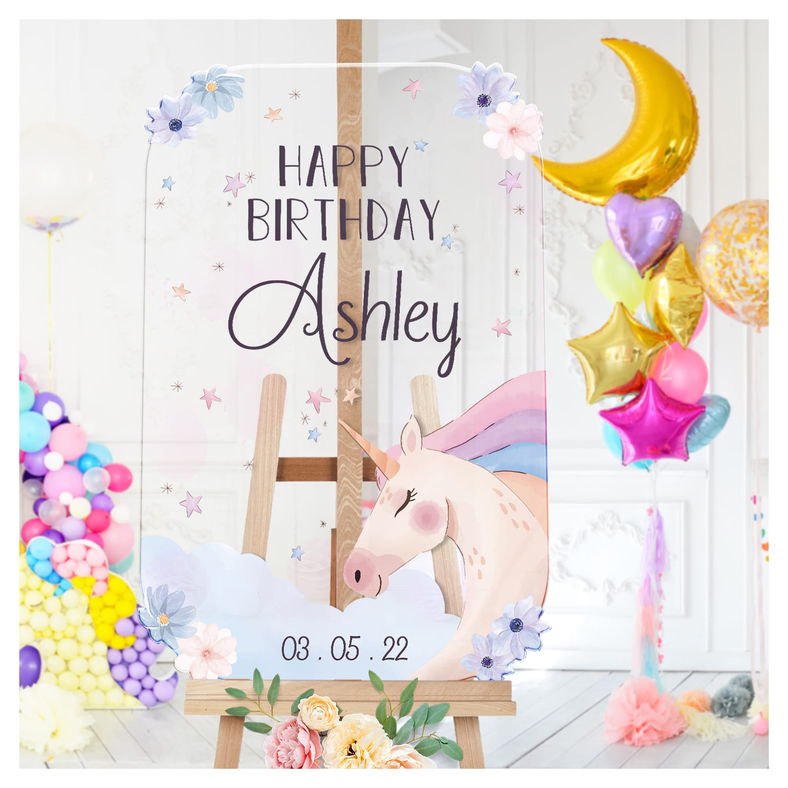 Amazon.com: SPEEDYORDERS Personalized Unicorn Birthday Party Sign - Unicorn  Party Happy Birthday Welcome Sign - Unicorn Birthday Decorations - Unicorn  Party Favors (Paper) : Home & Kitchen