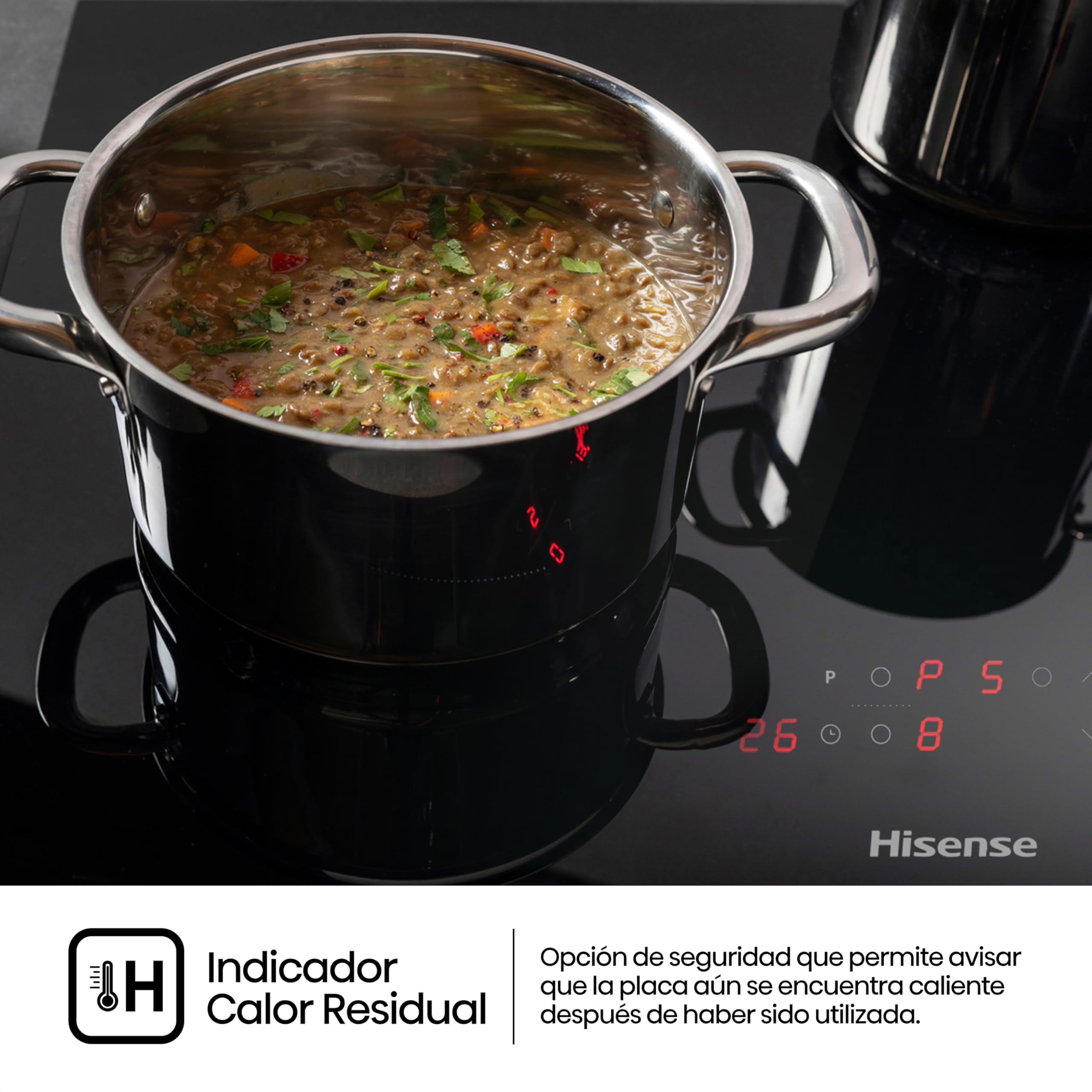 Hisense HI6311BSCE - Placa Induccion, 29 cm, Vitroceramica, 3 Fuegos, 7200W, Calentamiento Rápido Power Boost, Contol Táctil, Zona Expandible — view 8